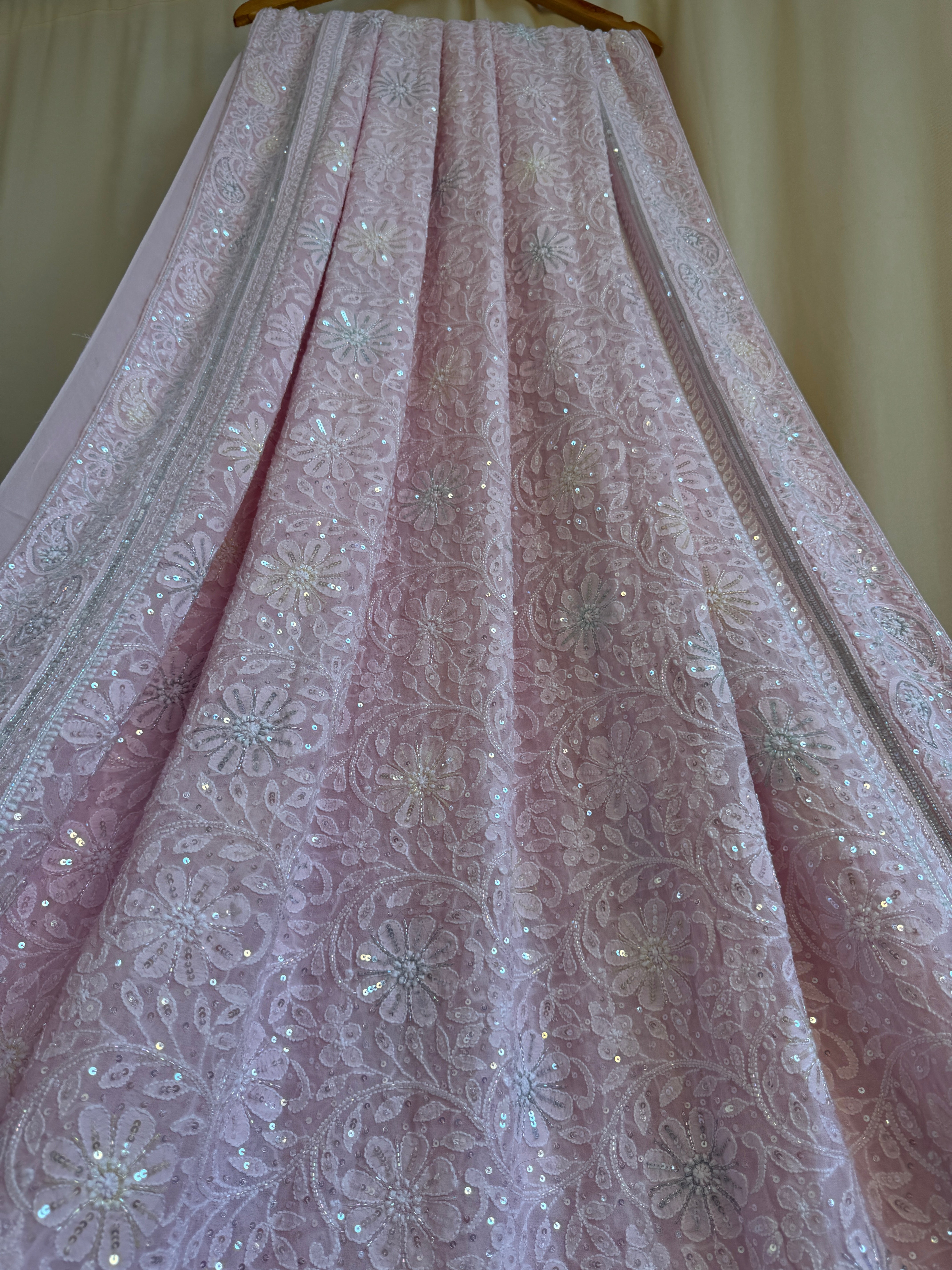 Pure Georgette Chikankari Saree ARIAA CHIKANKARI