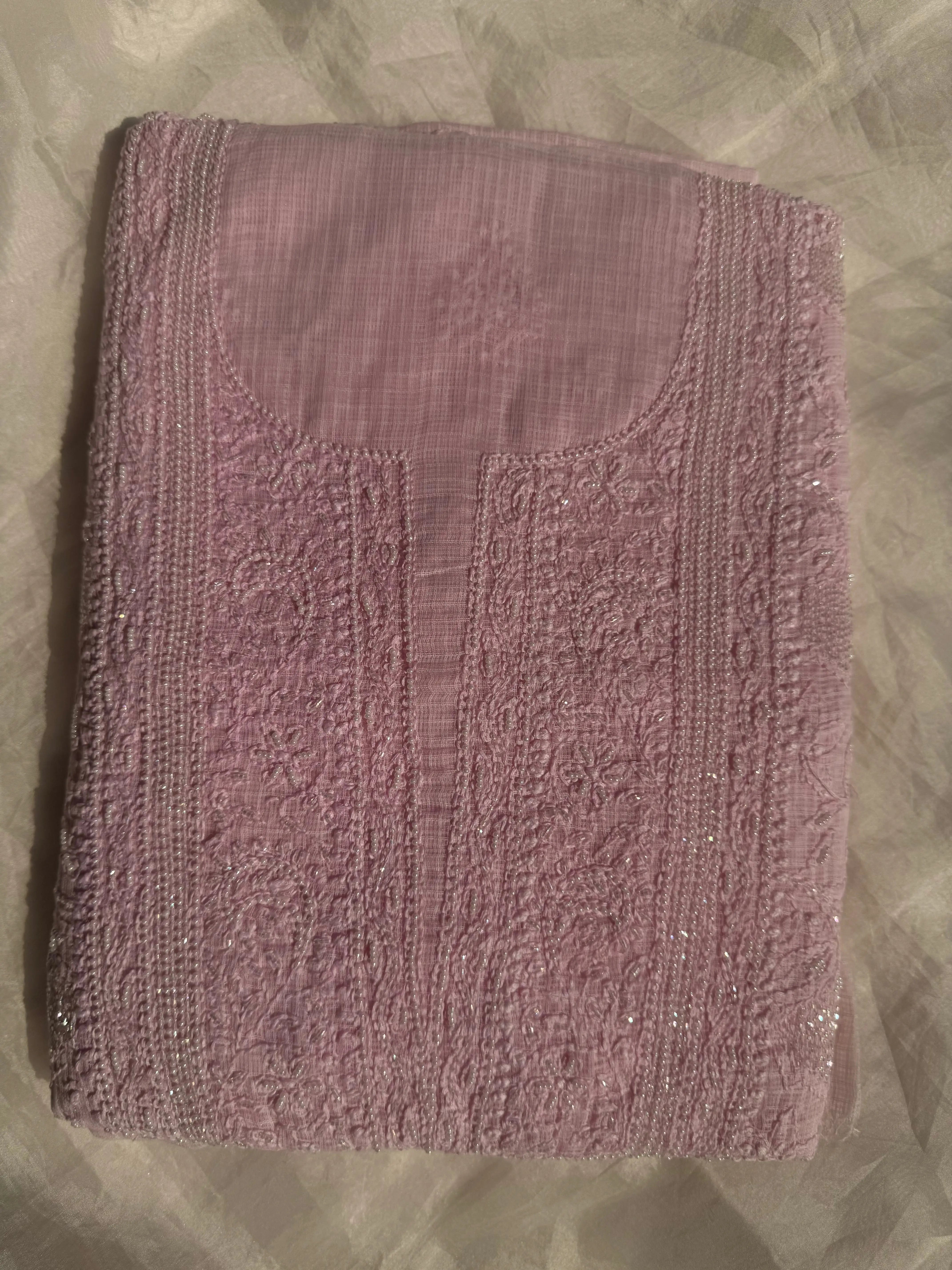 Kota Chikankari Length with Dupatta - Pink ARIAA CHIKANKARI
