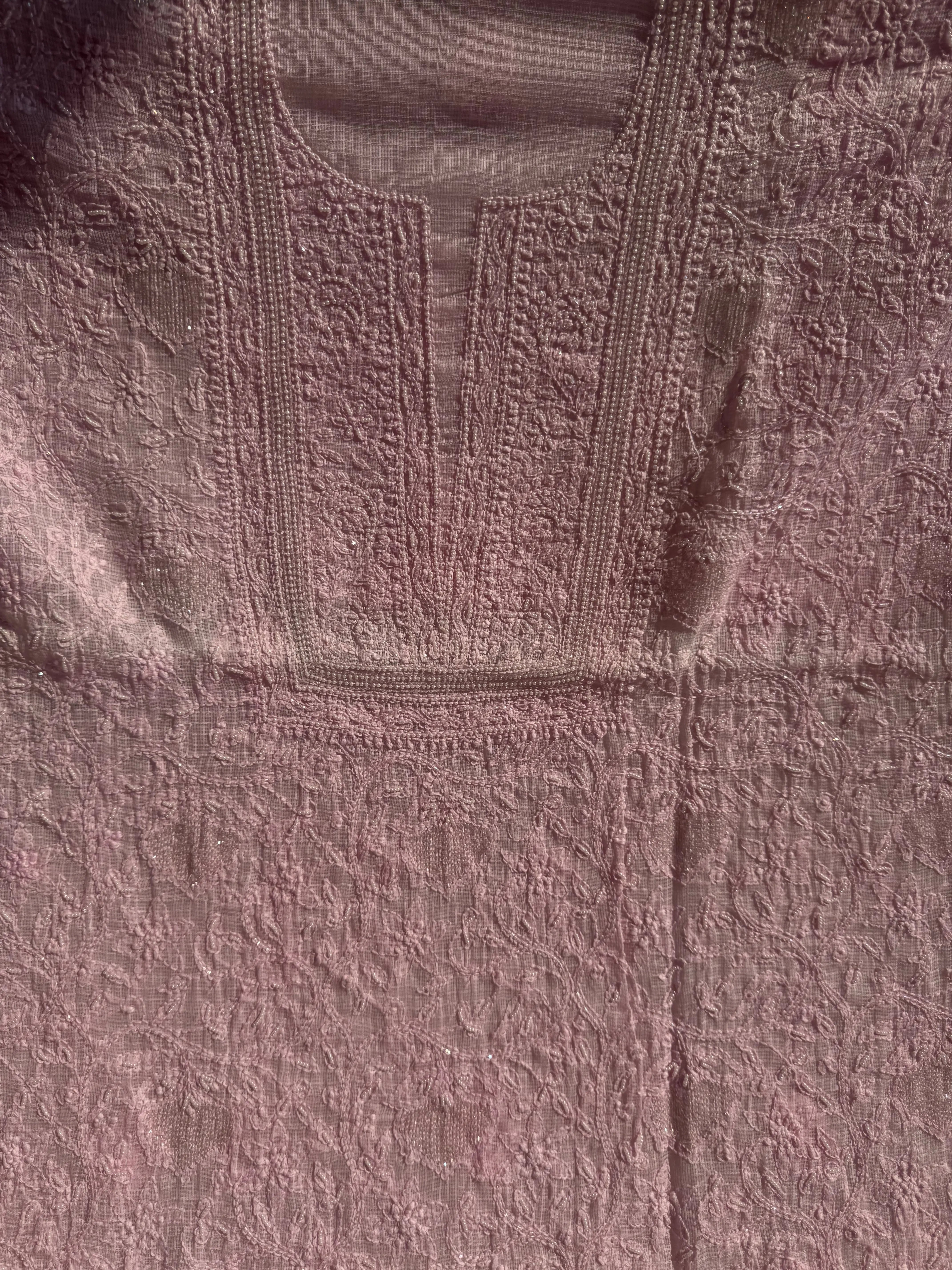 Kota Chikankari Length with Dupatta - Pink ARIAA CHIKANKARI