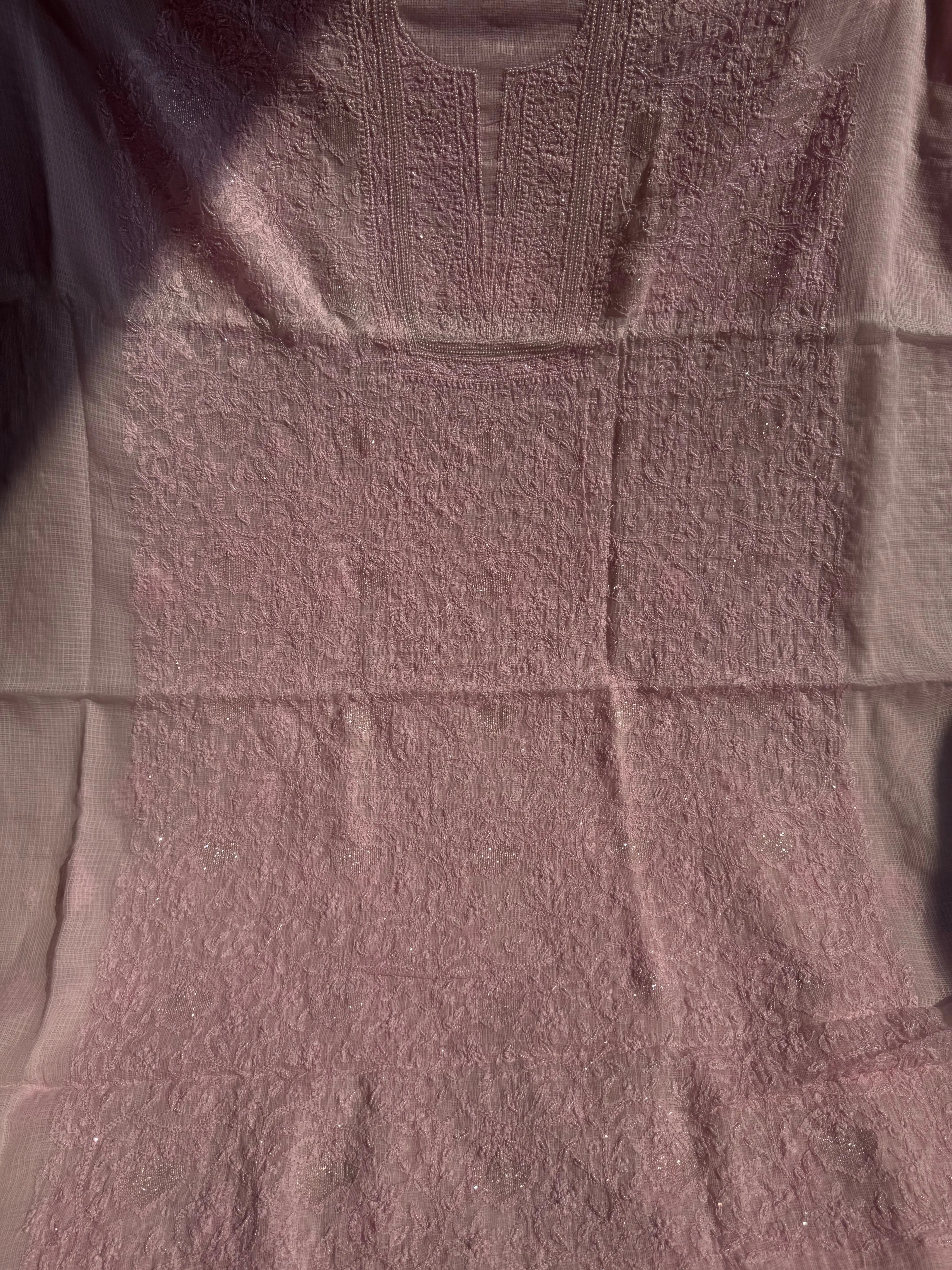 Kota Chikankari Length with Dupatta - Pink ARIAA CHIKANKARI