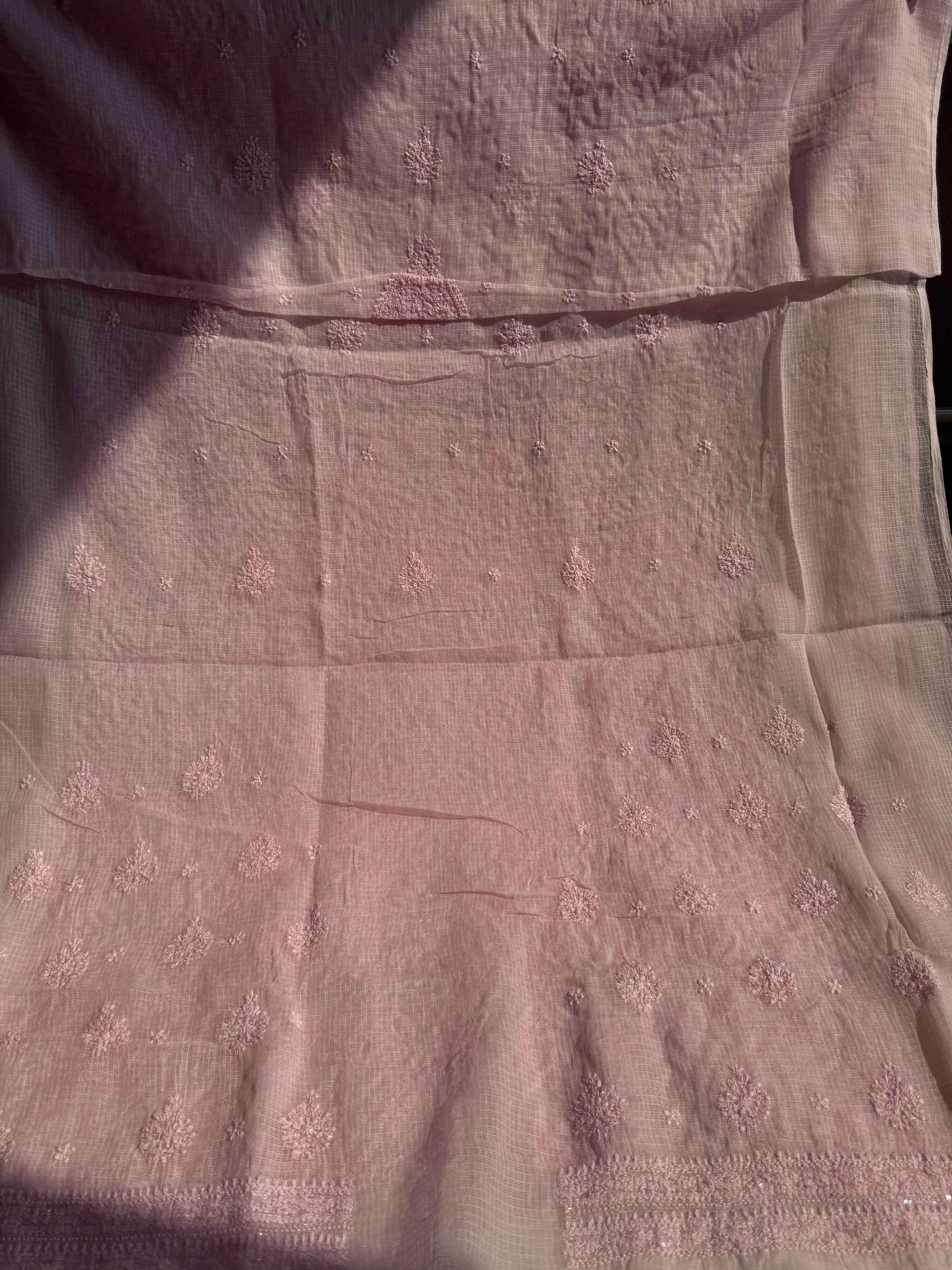 Kota Chikankari Length with Dupatta - Pink ARIAA CHIKANKARI
