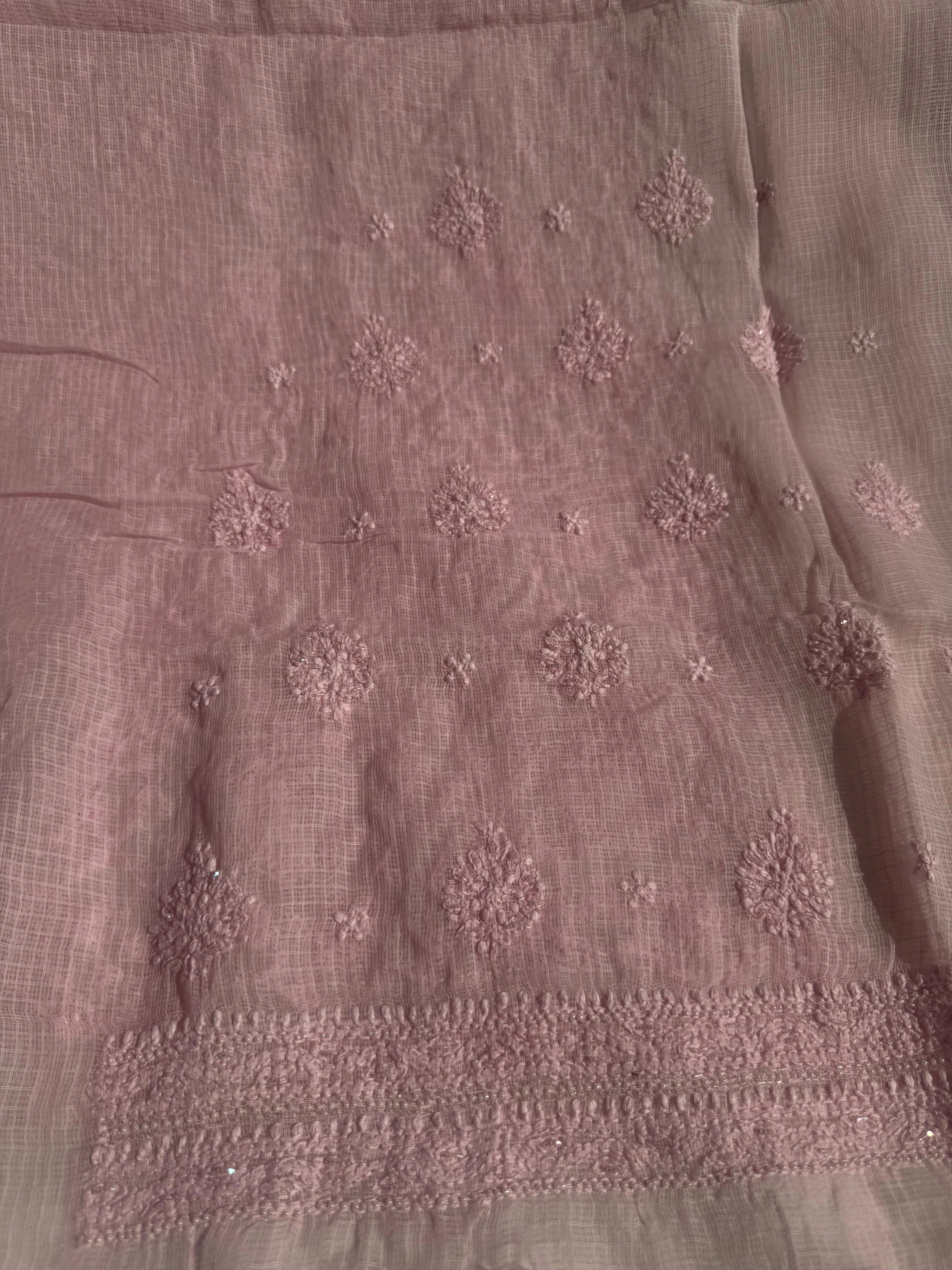 Kota Chikankari Length with Dupatta - Pink ARIAA CHIKANKARI
