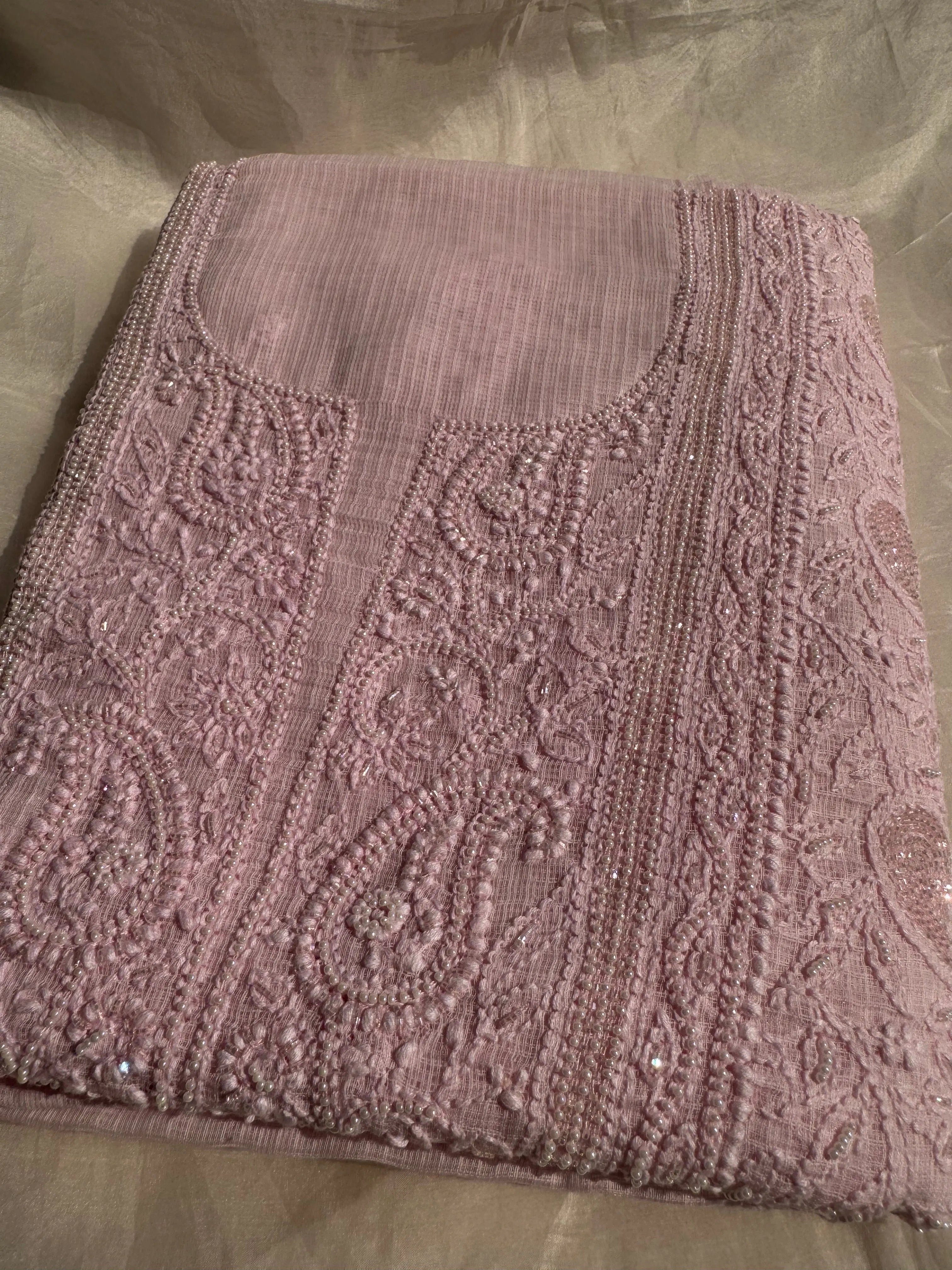 Kota Chikankari Length with Dupatta - Pink ARIAA CHIKANKARI