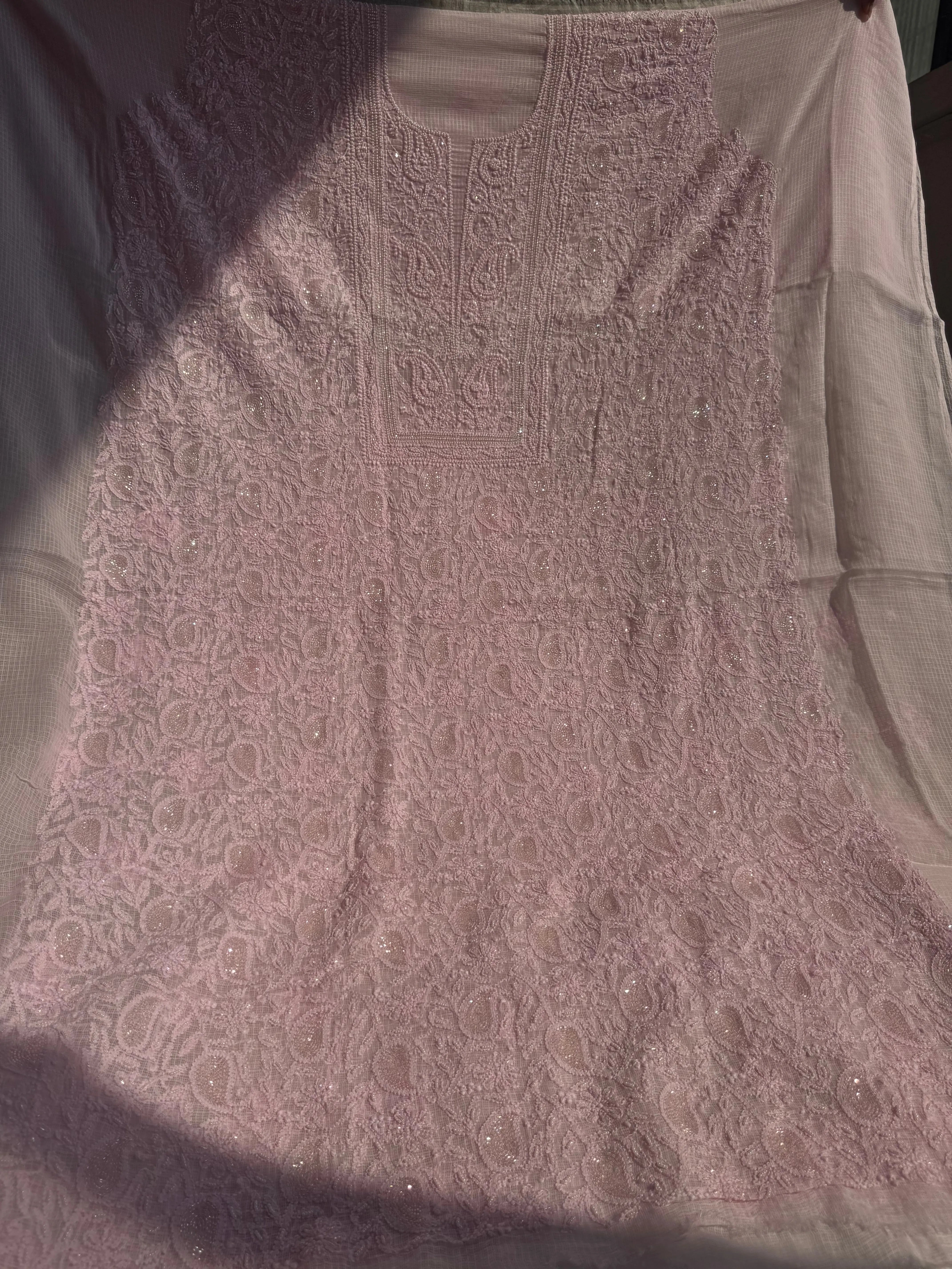 Kota Chikankari Length with Dupatta - Pink ARIAA CHIKANKARI