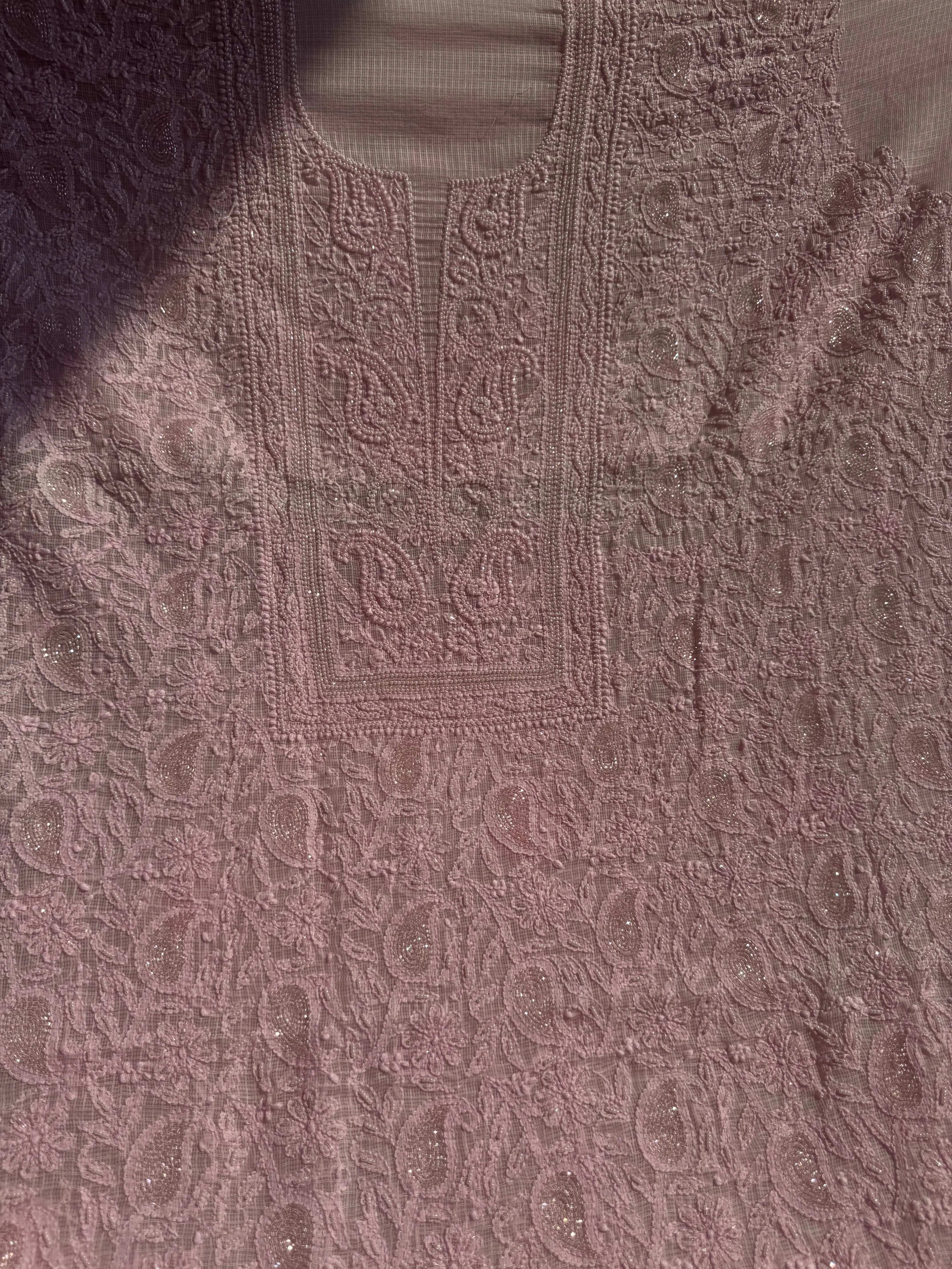 Kota Chikankari Length with Dupatta - Pink ARIAA CHIKANKARI