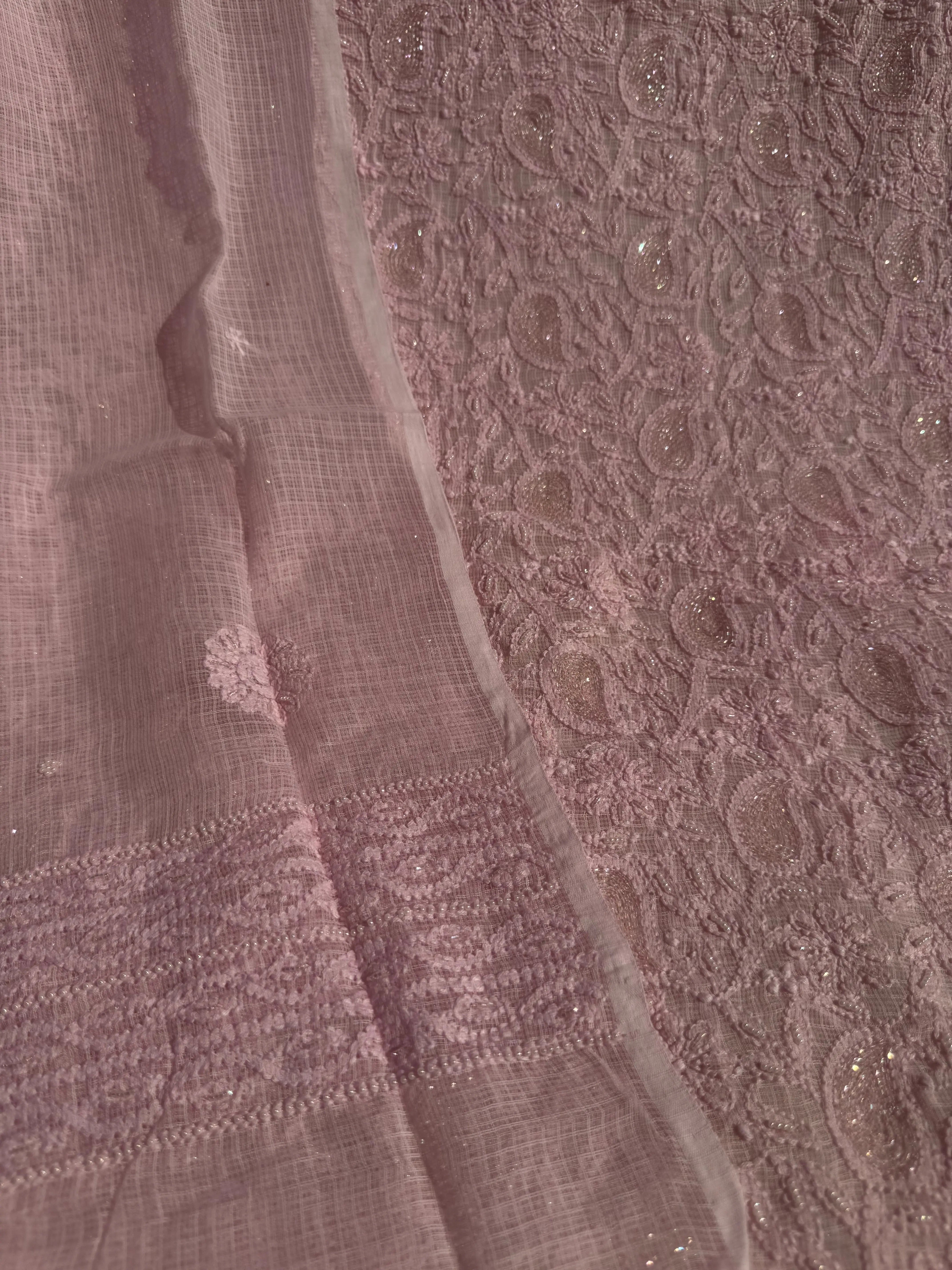 Kota Chikankari Length with Dupatta - Pink ARIAA CHIKANKARI