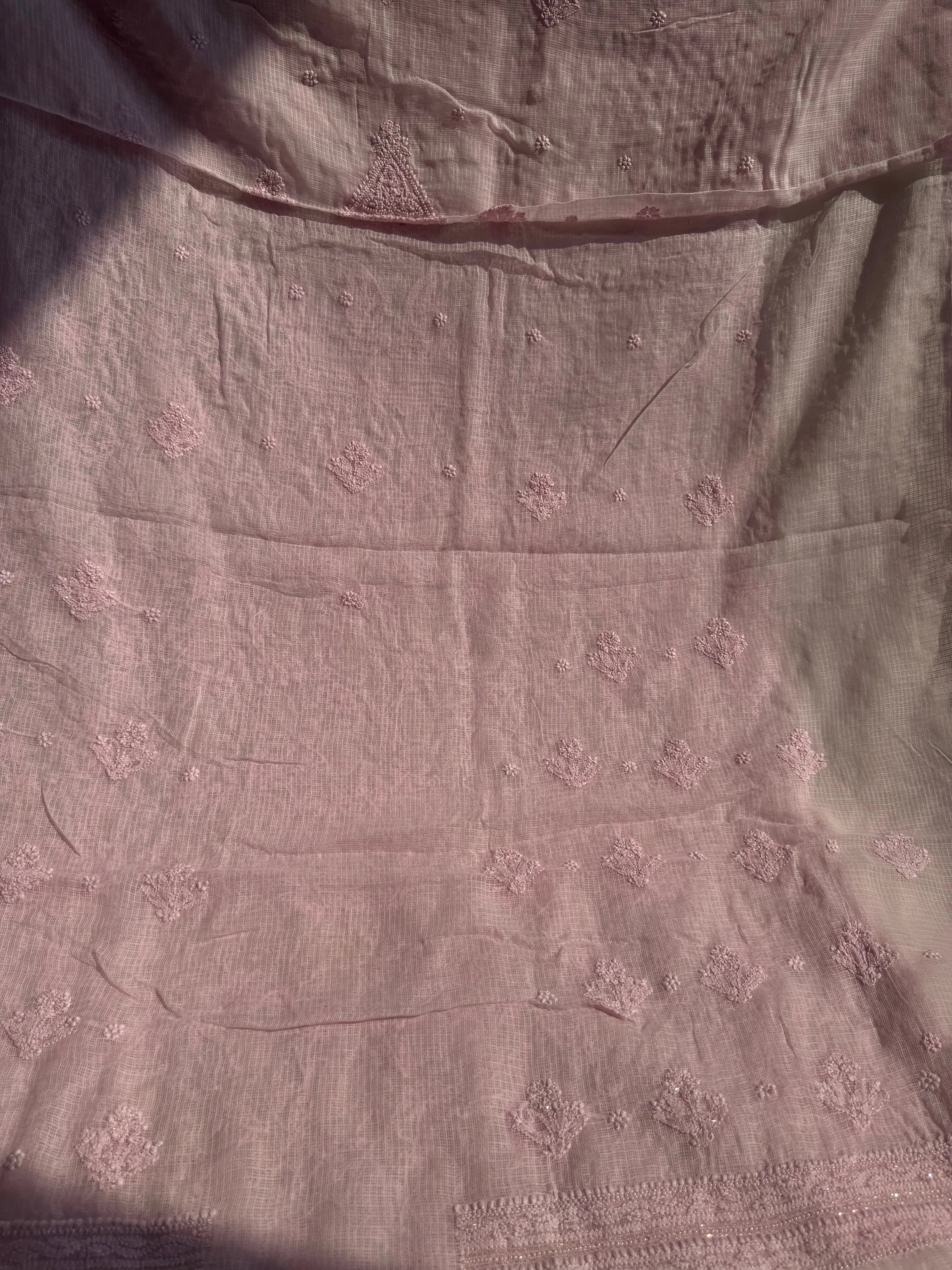 Kota Chikankari Length with Dupatta - Pink ARIAA CHIKANKARI