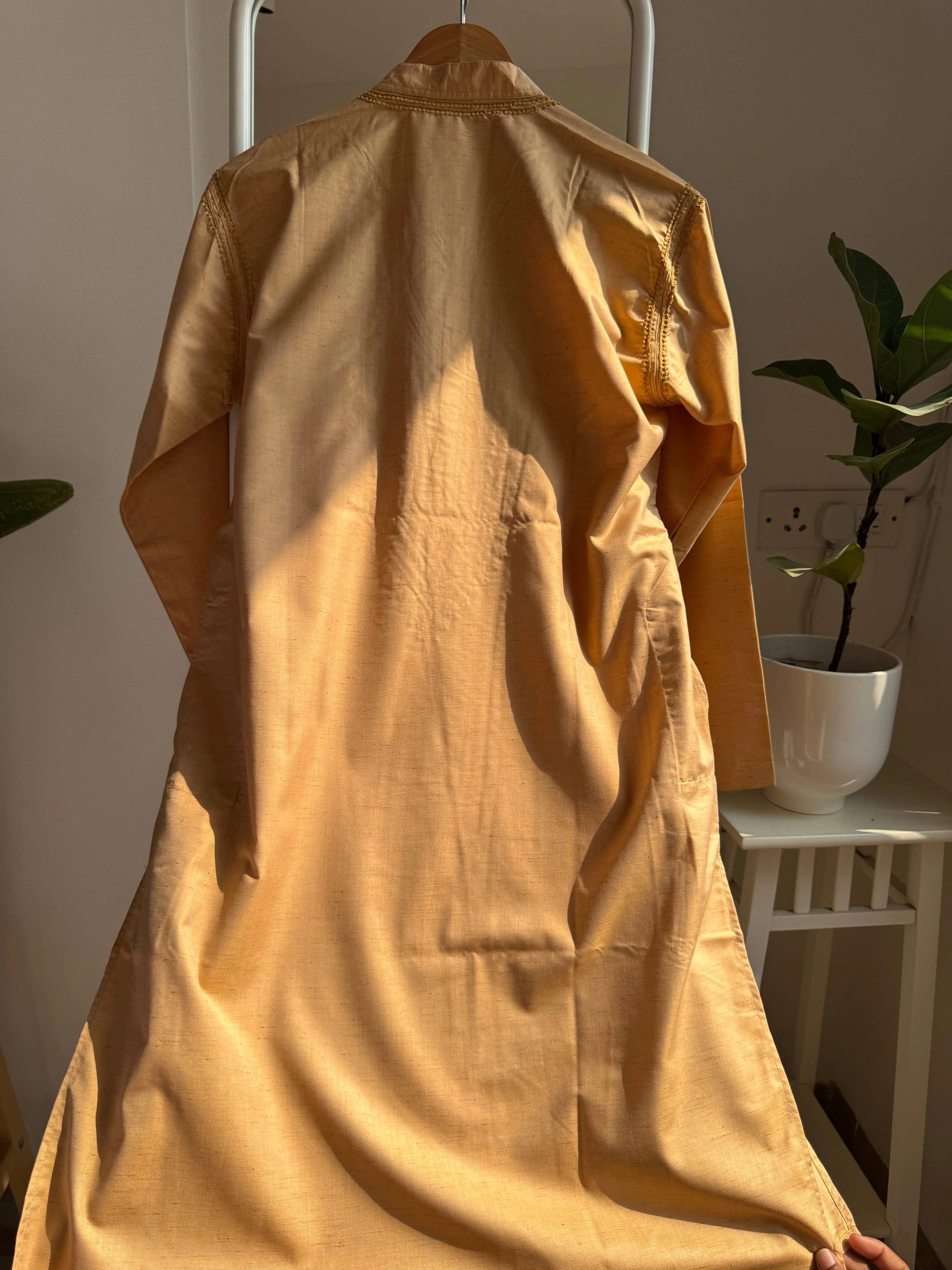 Cotton Chikankari Kurta - Beige - Men's Collection ARIAA CHIKANKARI