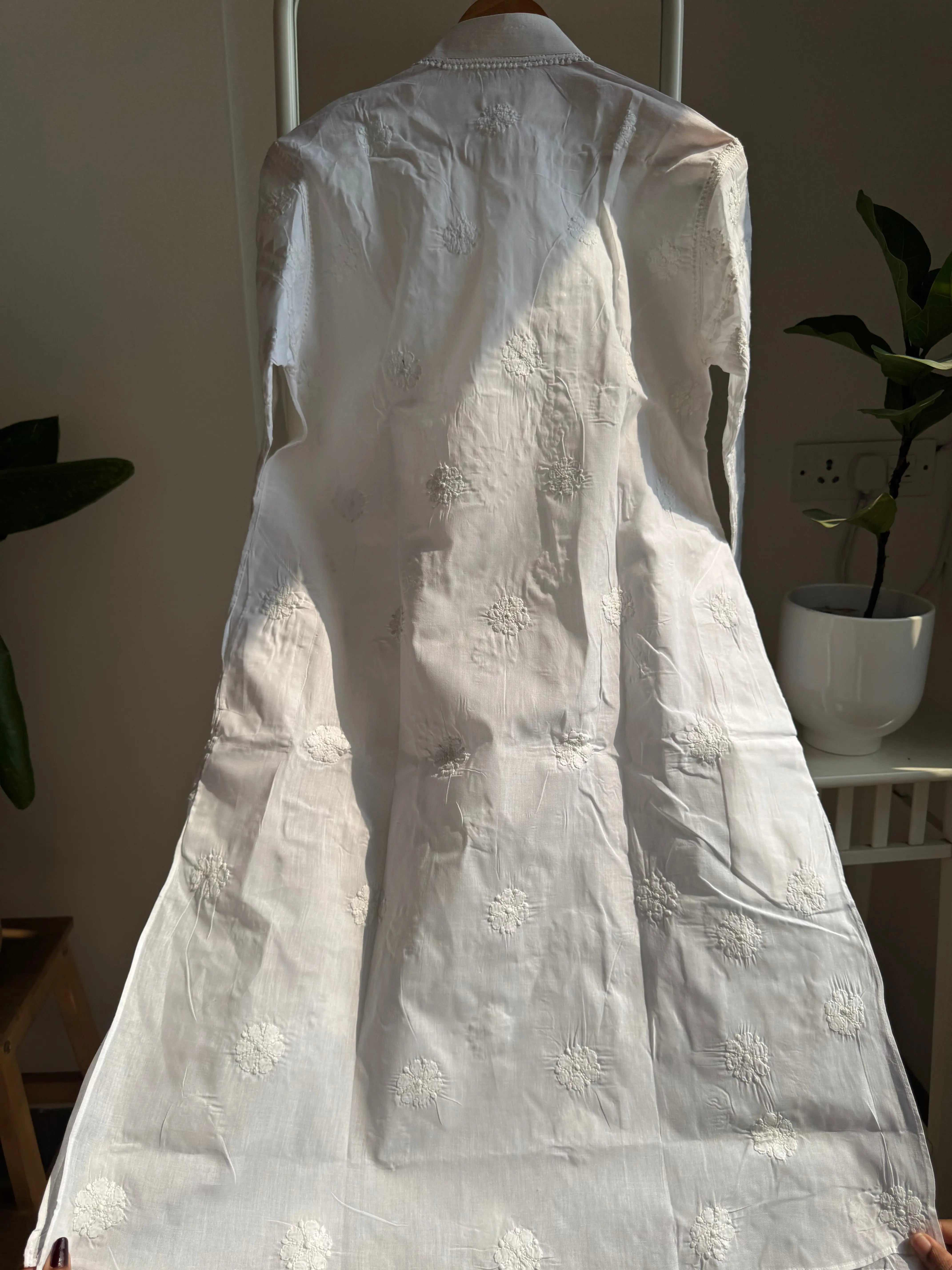 Cotton Chikankari Kurta - White - Men's Collection ARIAA CHIKANKARI