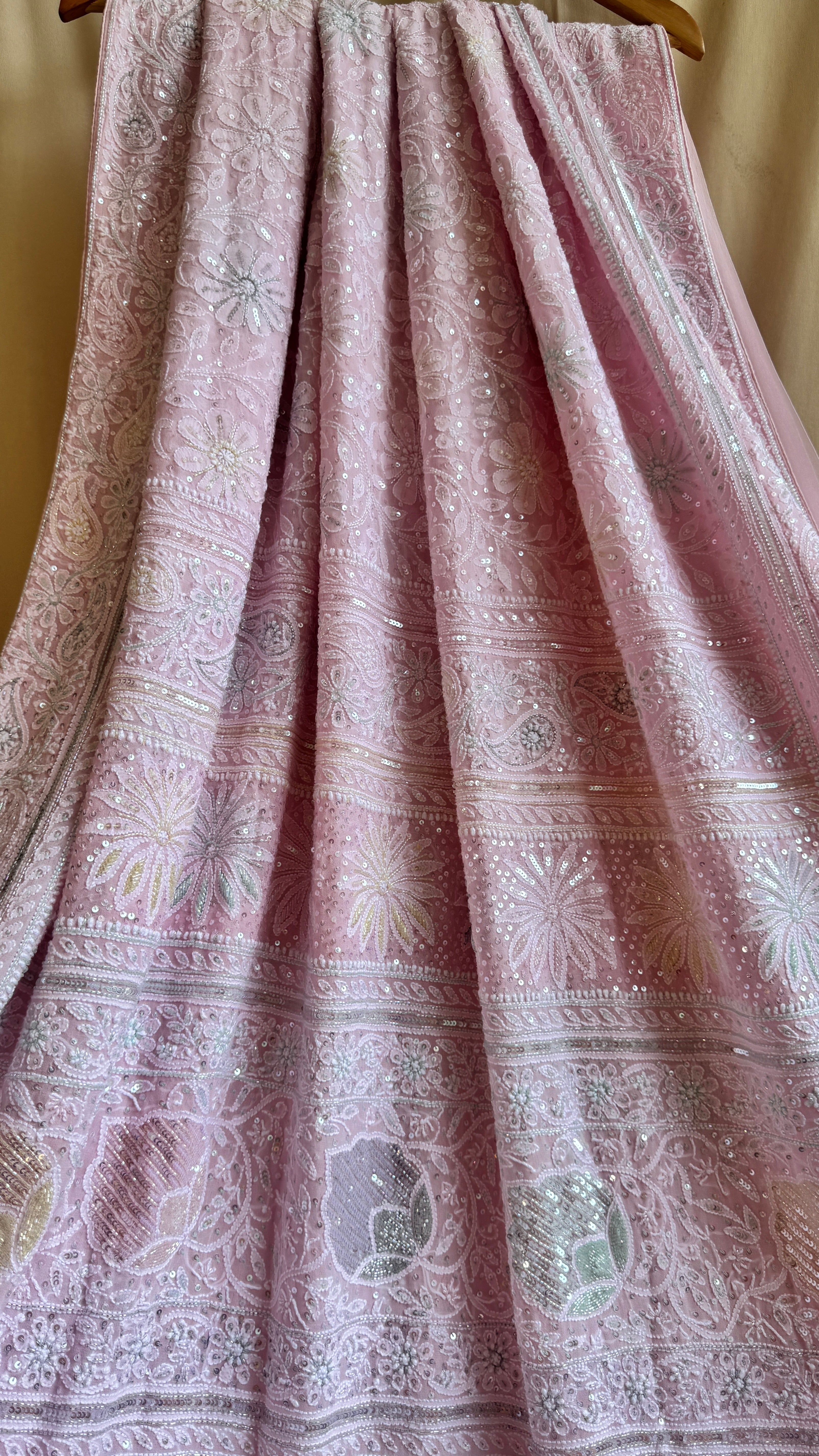 Pure Georgette Chikankari Saree