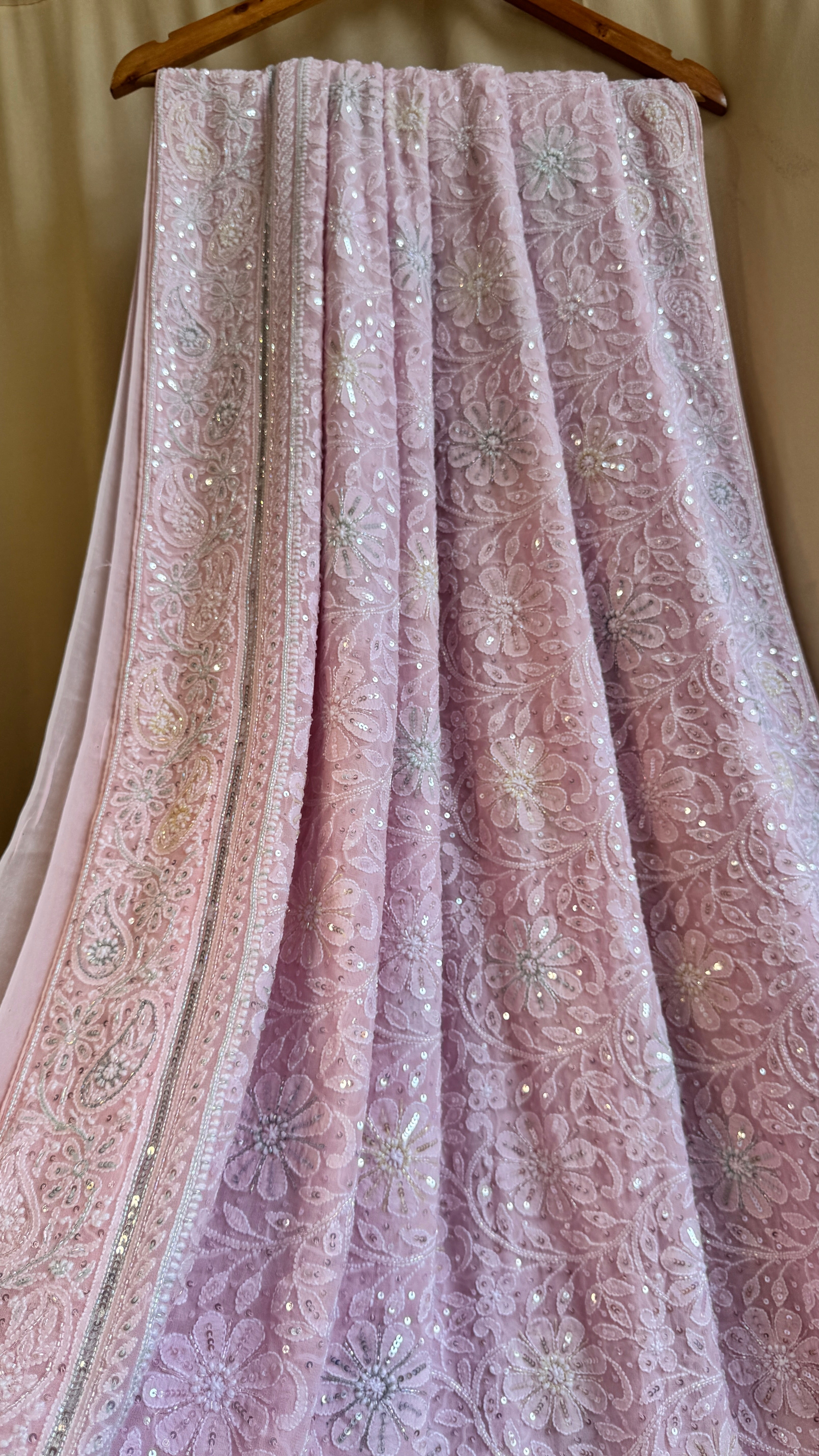 Pure Georgette Chikankari Saree