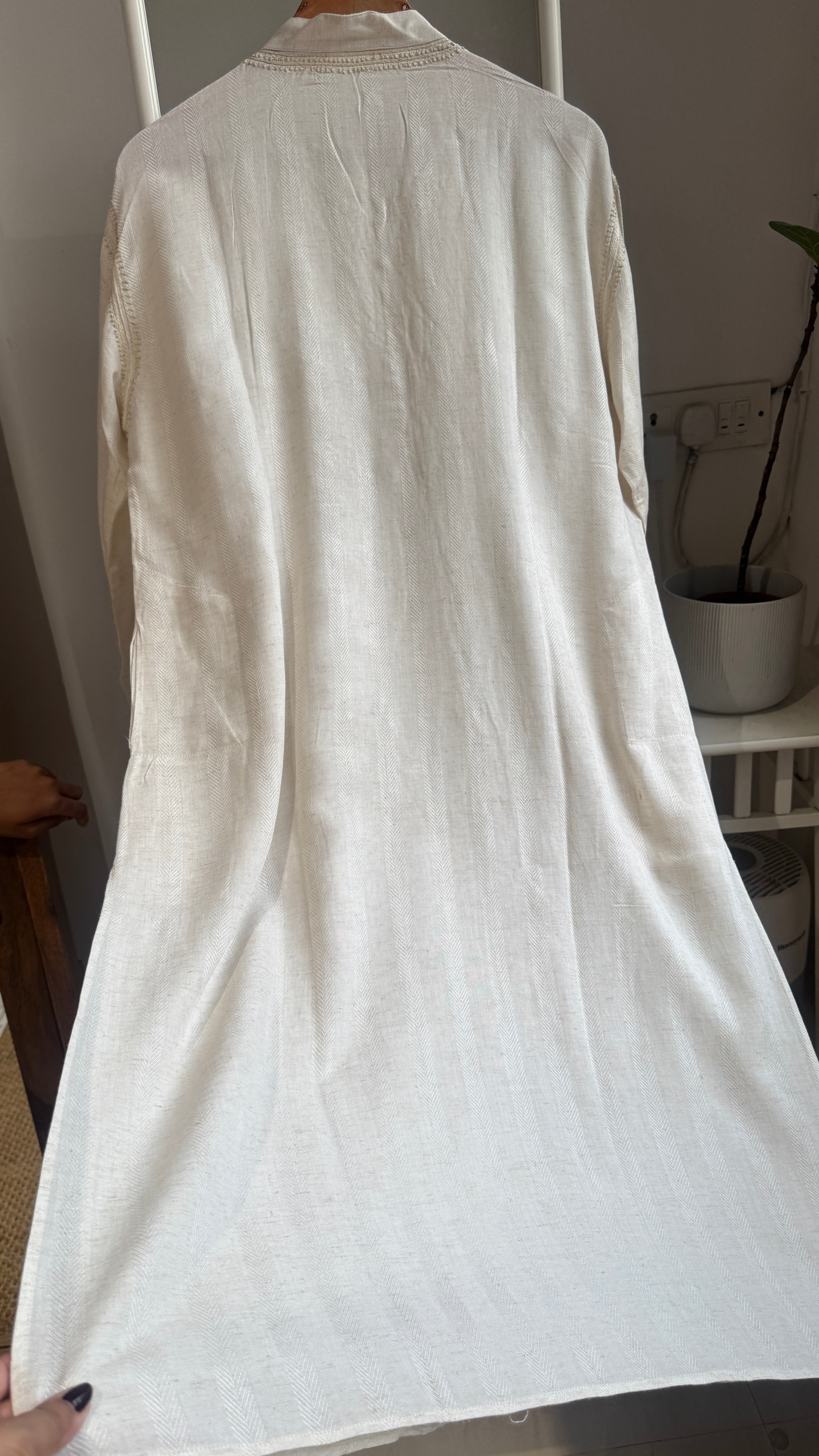 Cotton Chikankari Kurta - Beige - Men's Collection