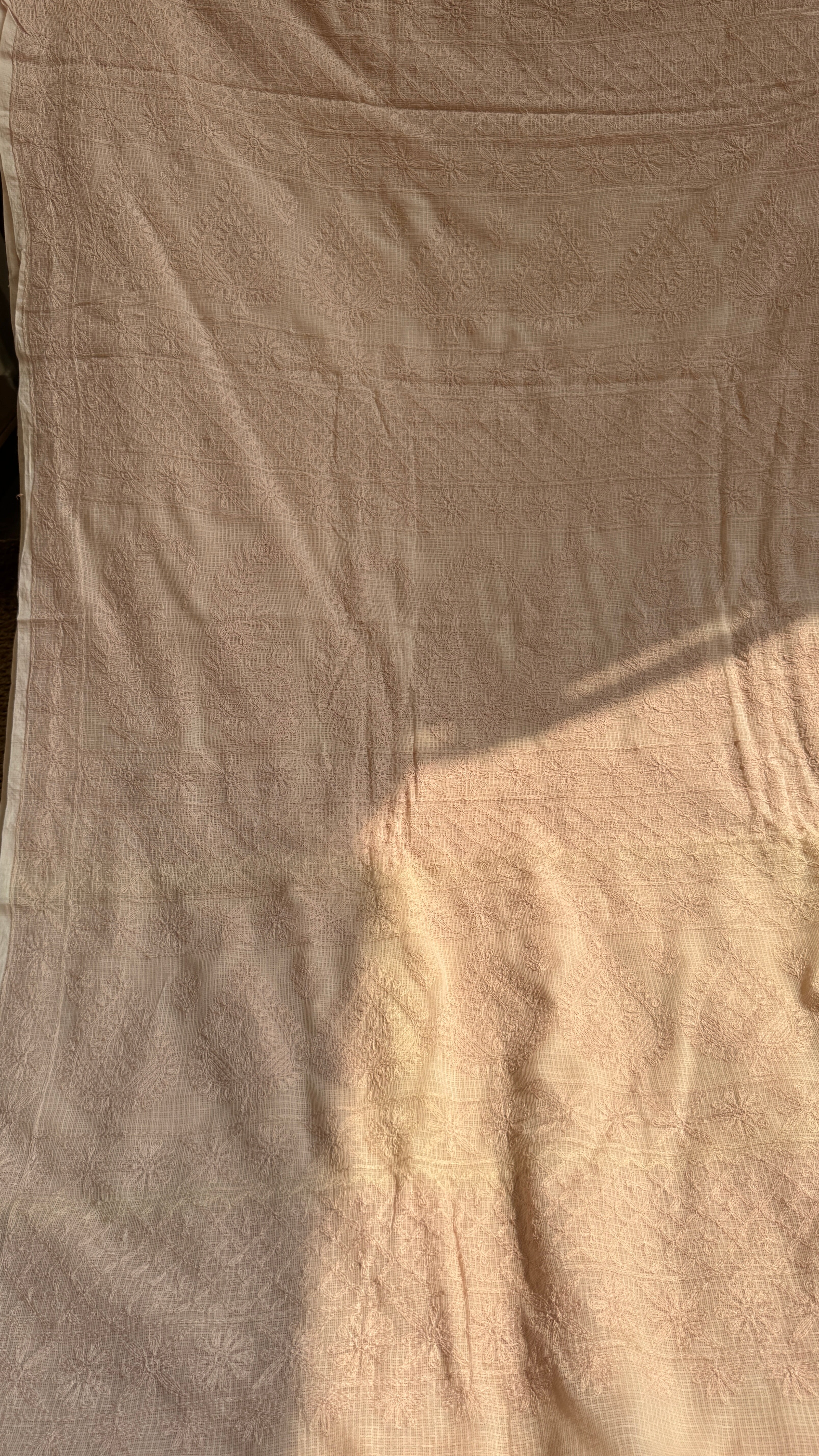 Kota Chikankari saree in Brown