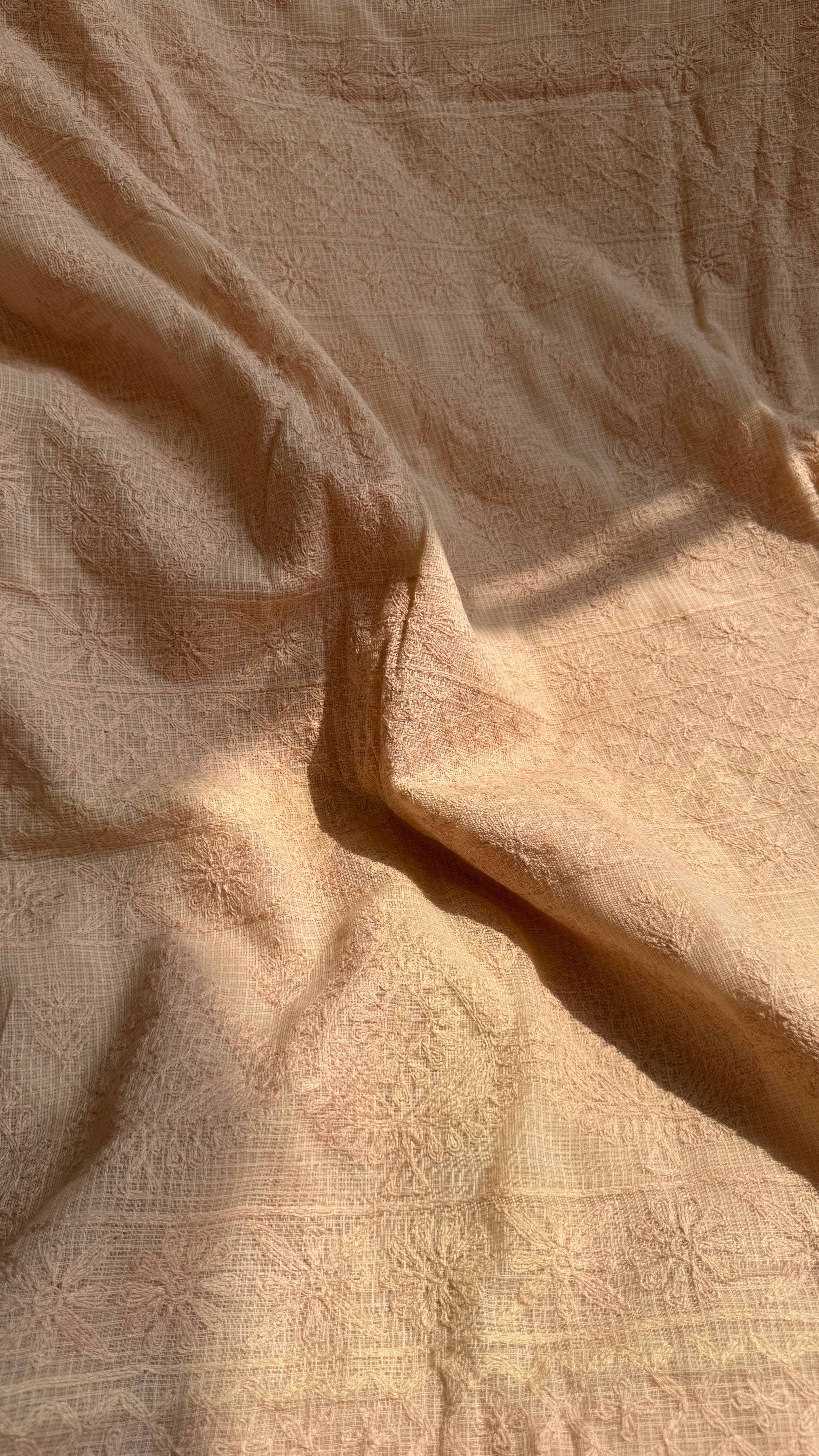Kota Chikankari saree in Brown