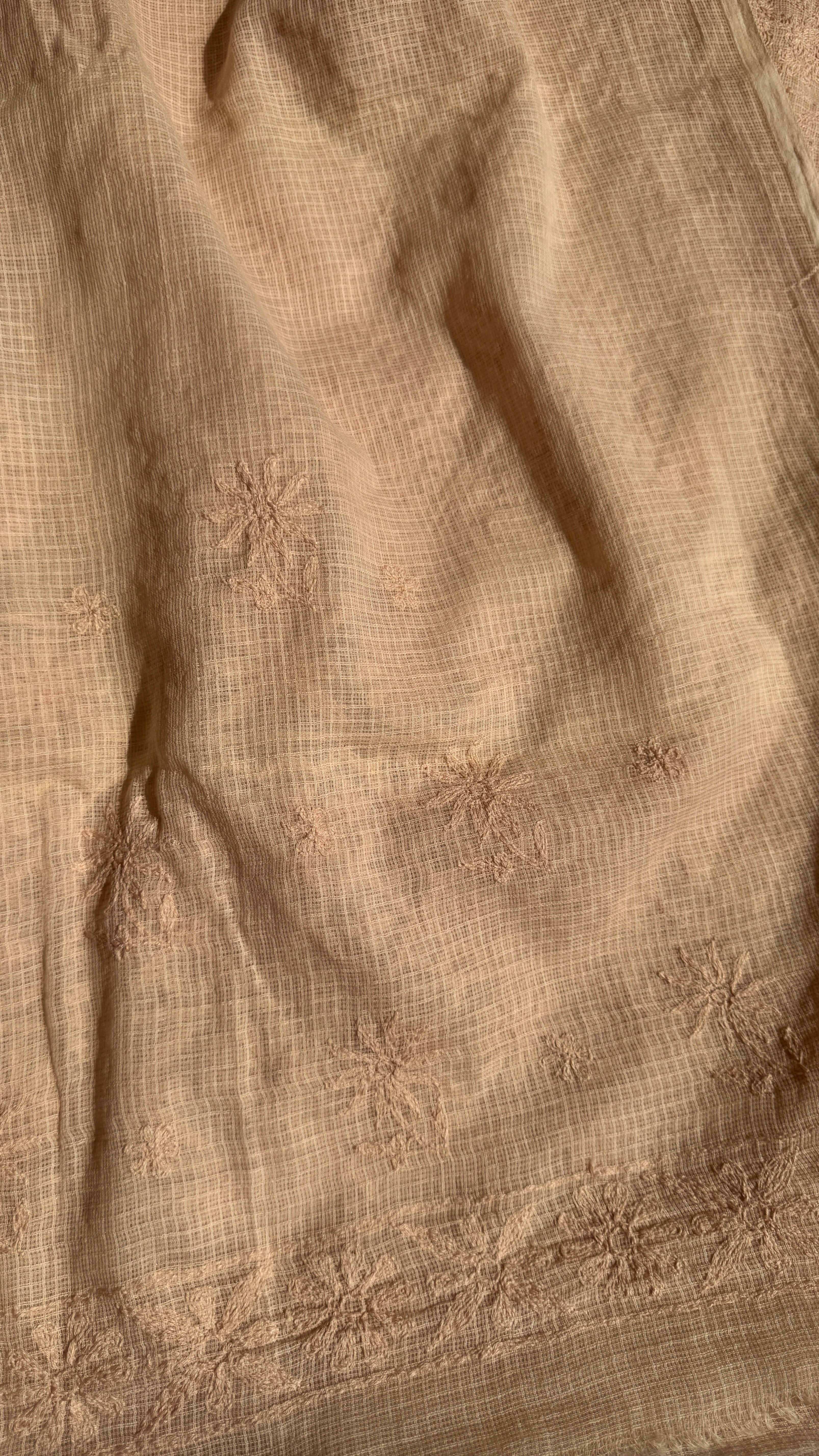 Kota Chikankari saree in Brown