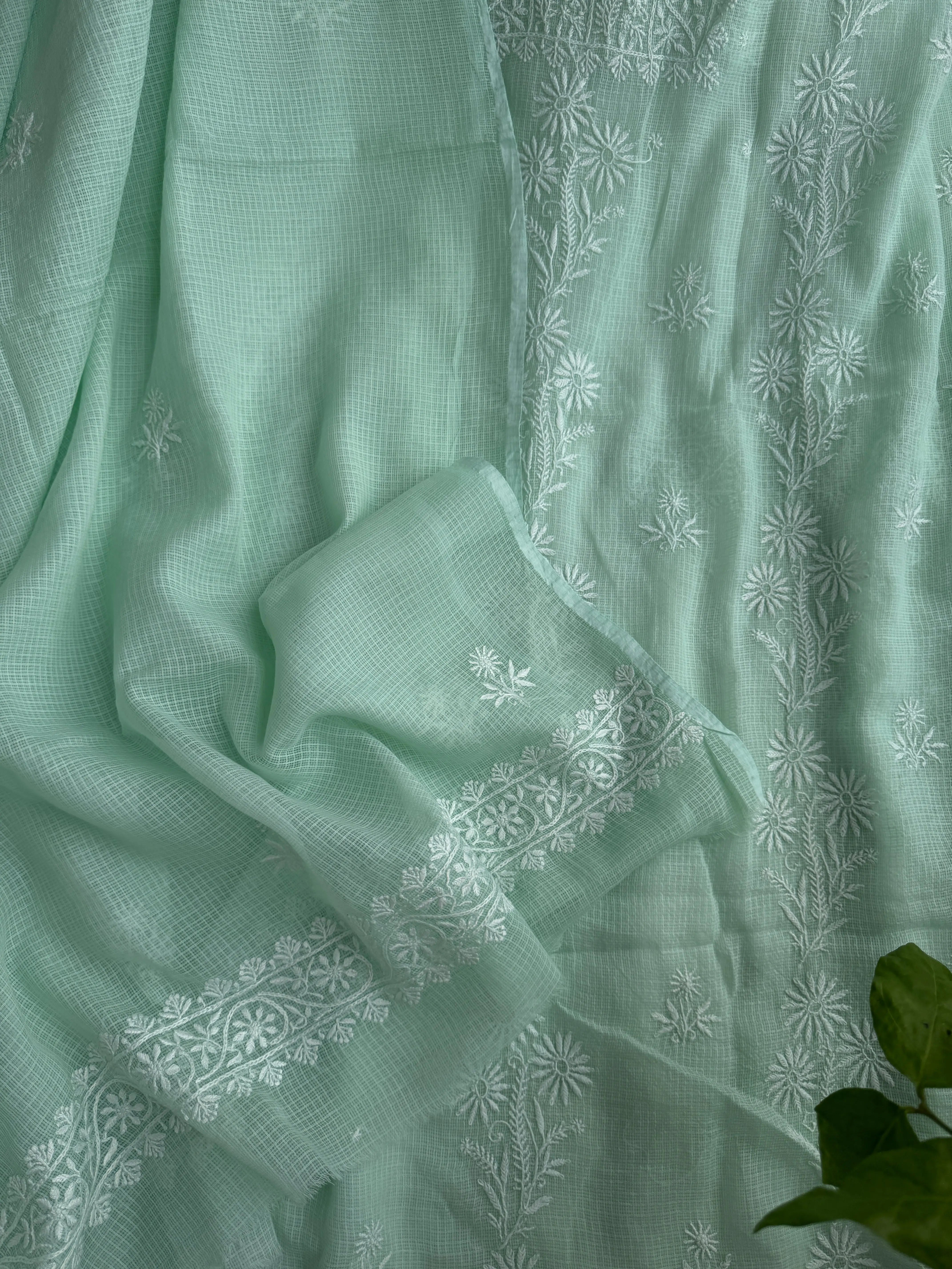 Kota Chikankari Length with Dupatta - Green ARIAA CHIKANKARI
