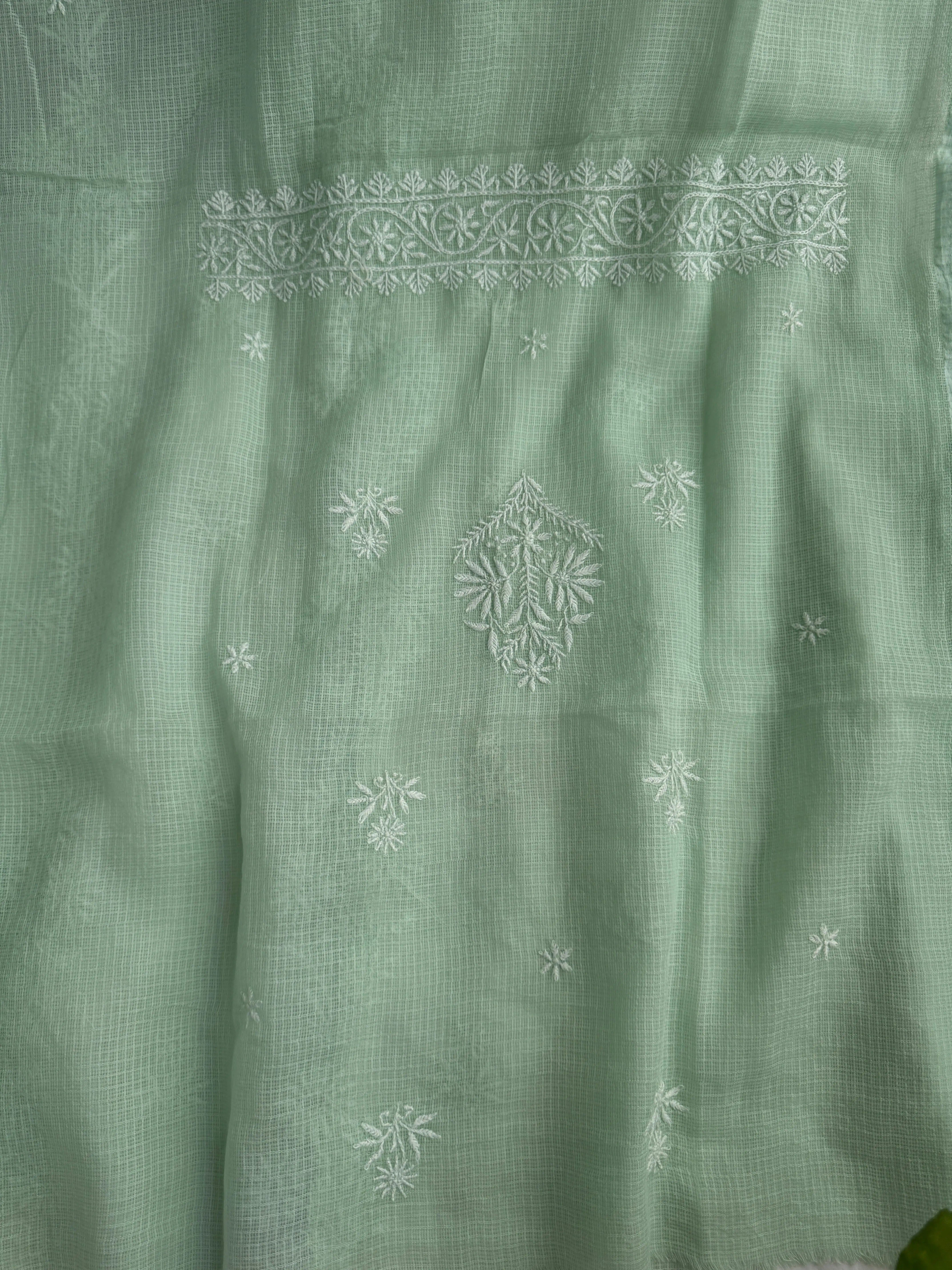 Kota Chikankari Length with Dupatta - Green ARIAA CHIKANKARI
