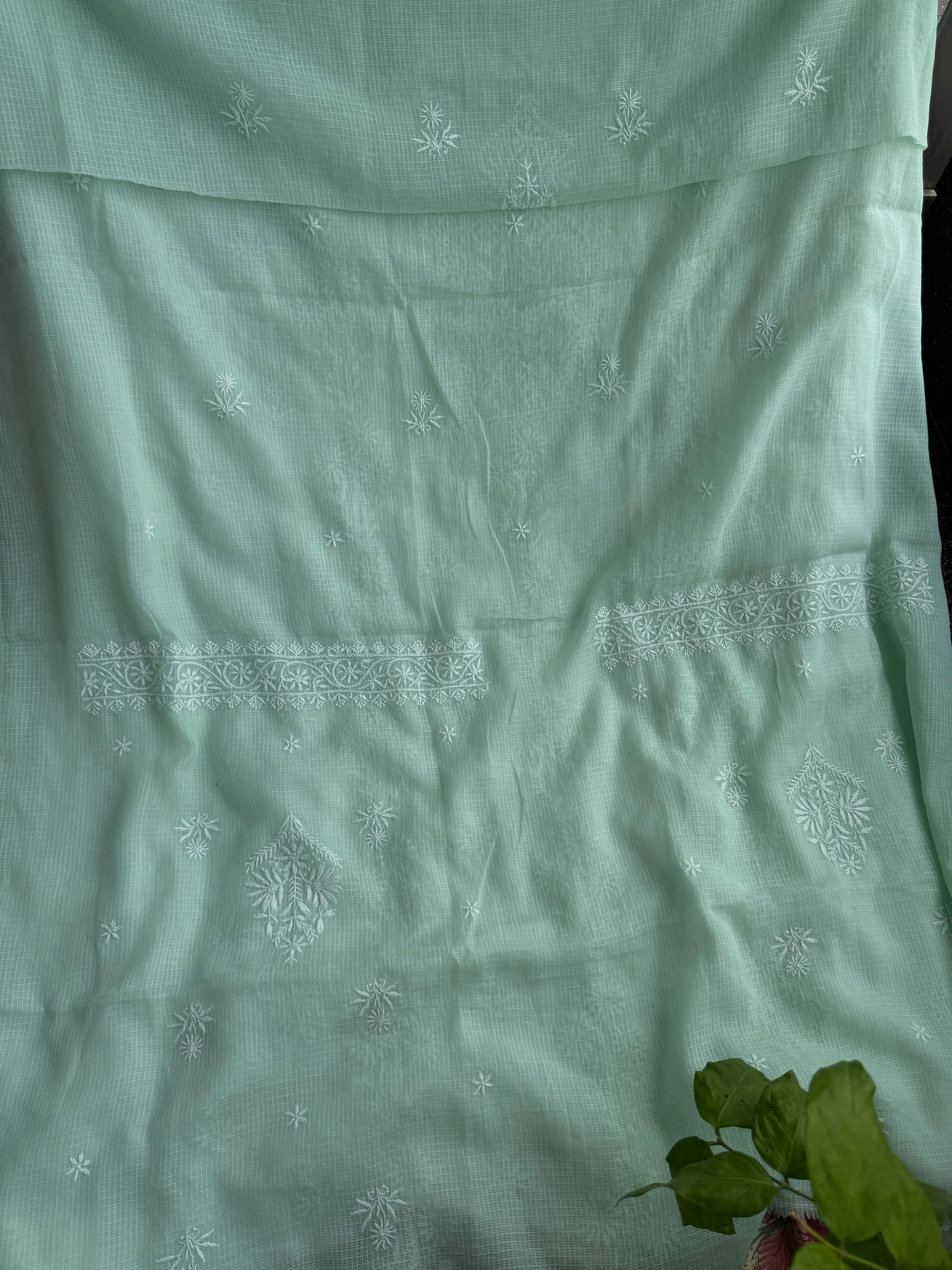 Kota Chikankari Length with Dupatta - Green ARIAA CHIKANKARI