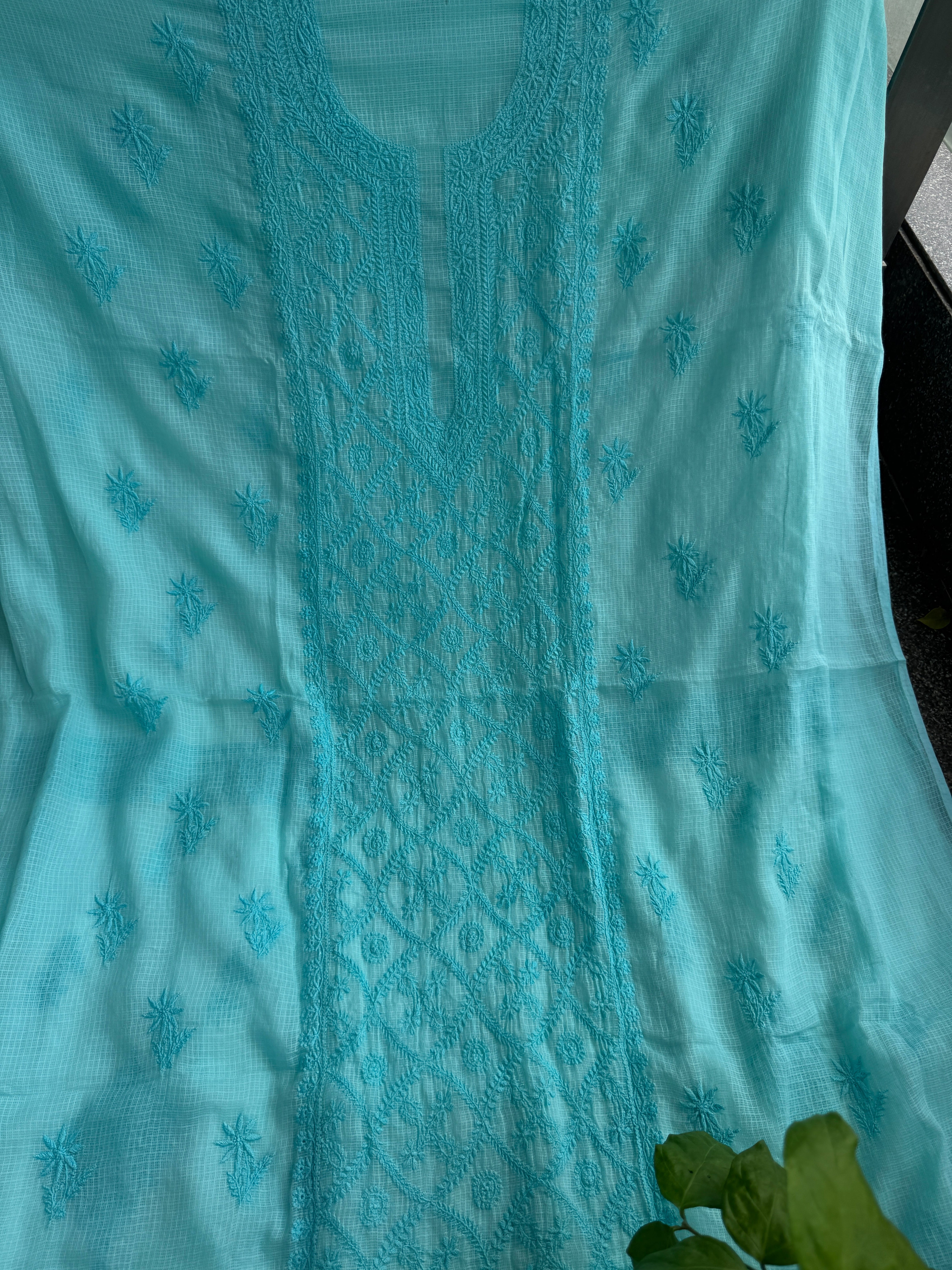 Kota Length with Dupatta - Blue ARIAA CHIKANKARI