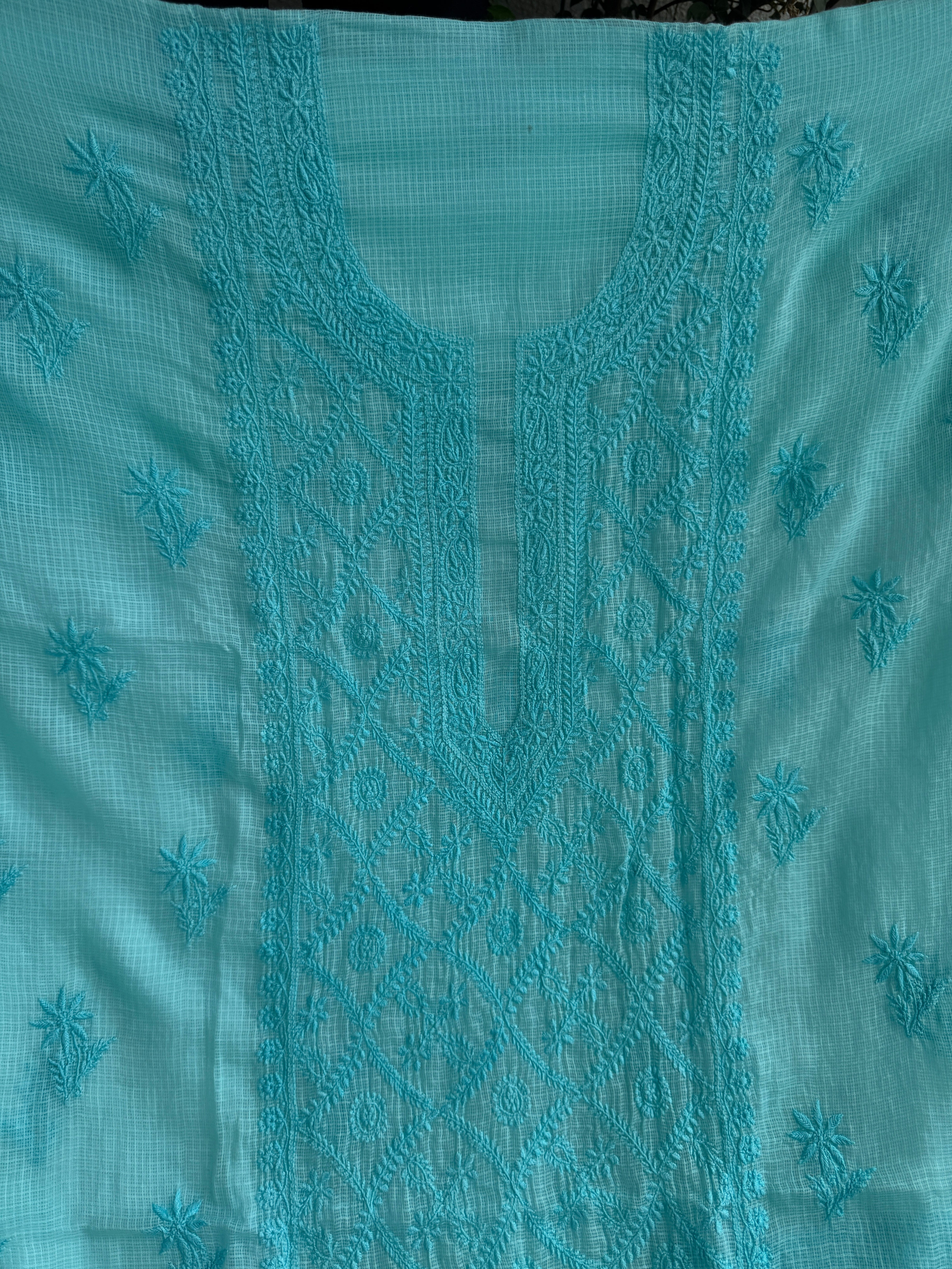 Kota Length with Dupatta - Blue ARIAA CHIKANKARI