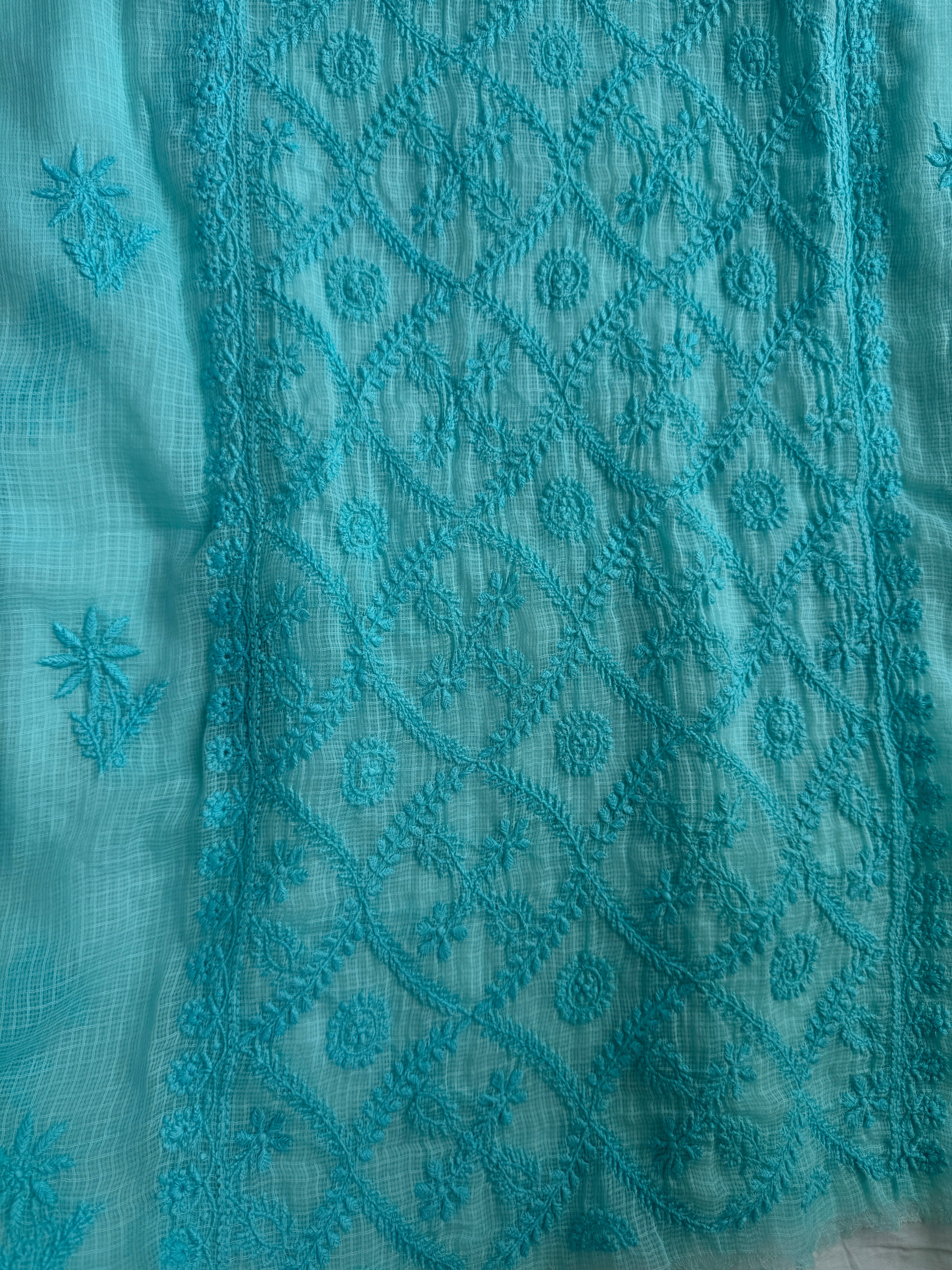 Kota Length with Dupatta - Blue ARIAA CHIKANKARI