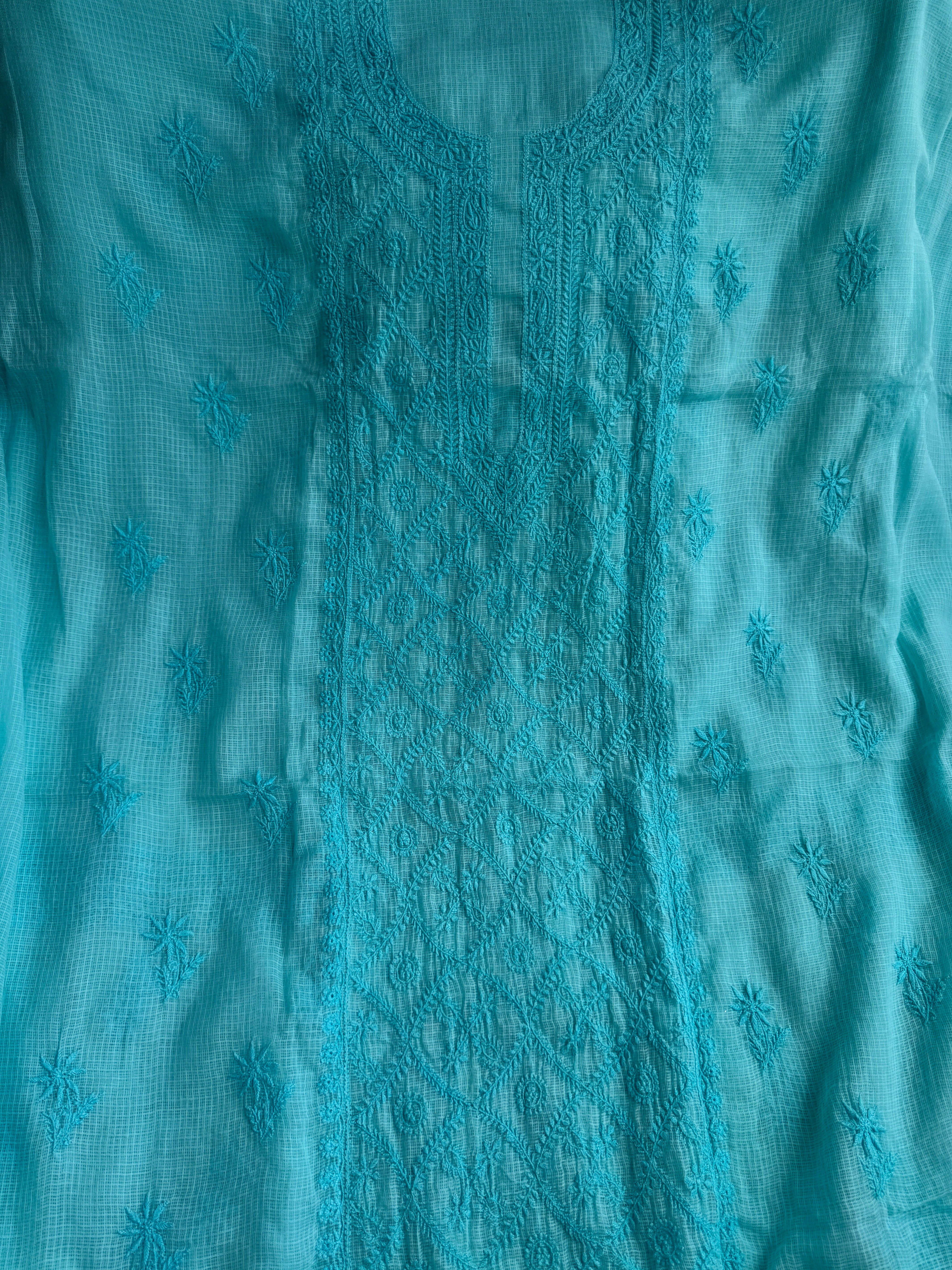 Kota Length with Dupatta - Blue ARIAA CHIKANKARI