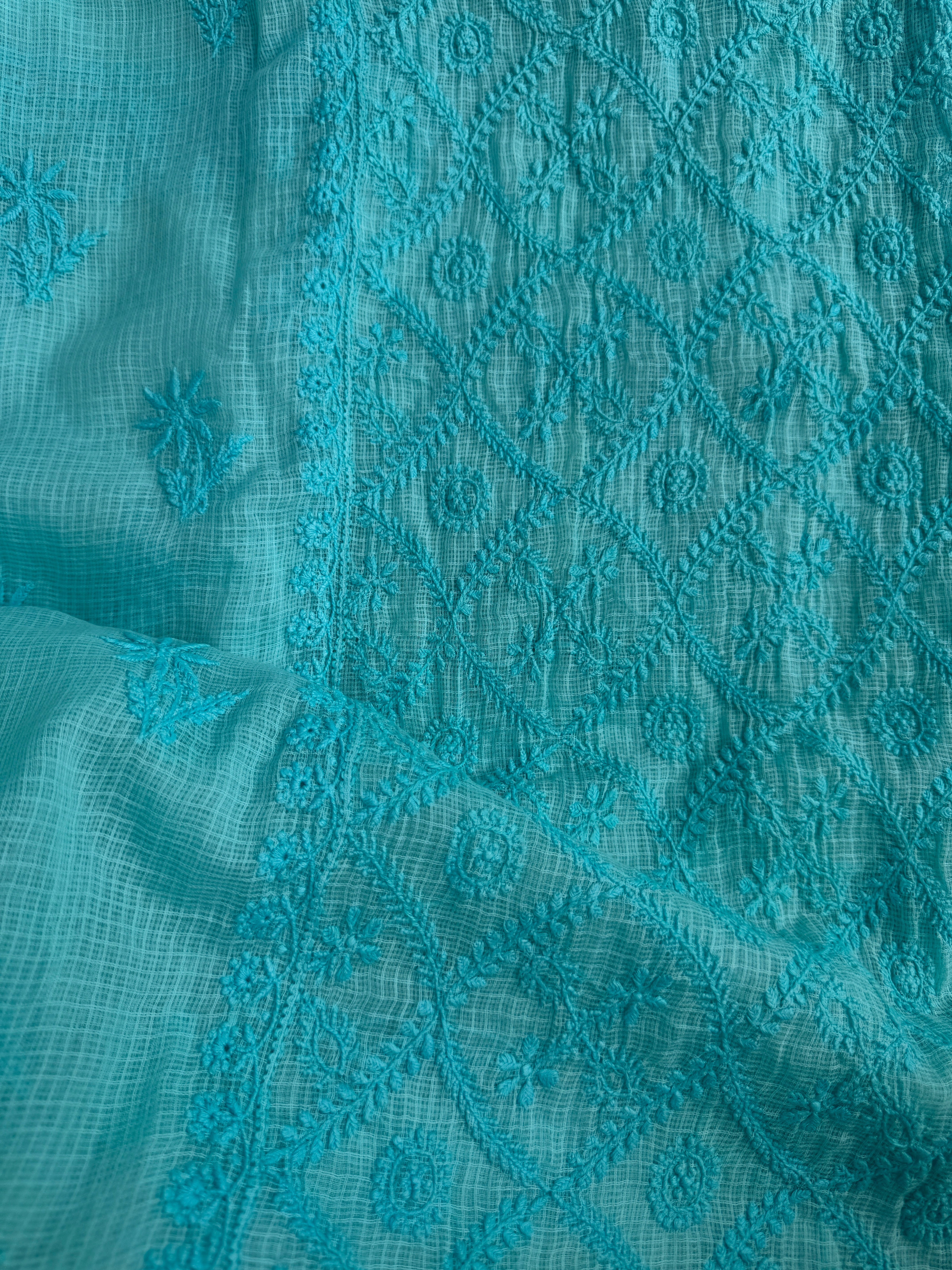 Kota Length with Dupatta - Blue ARIAA CHIKANKARI