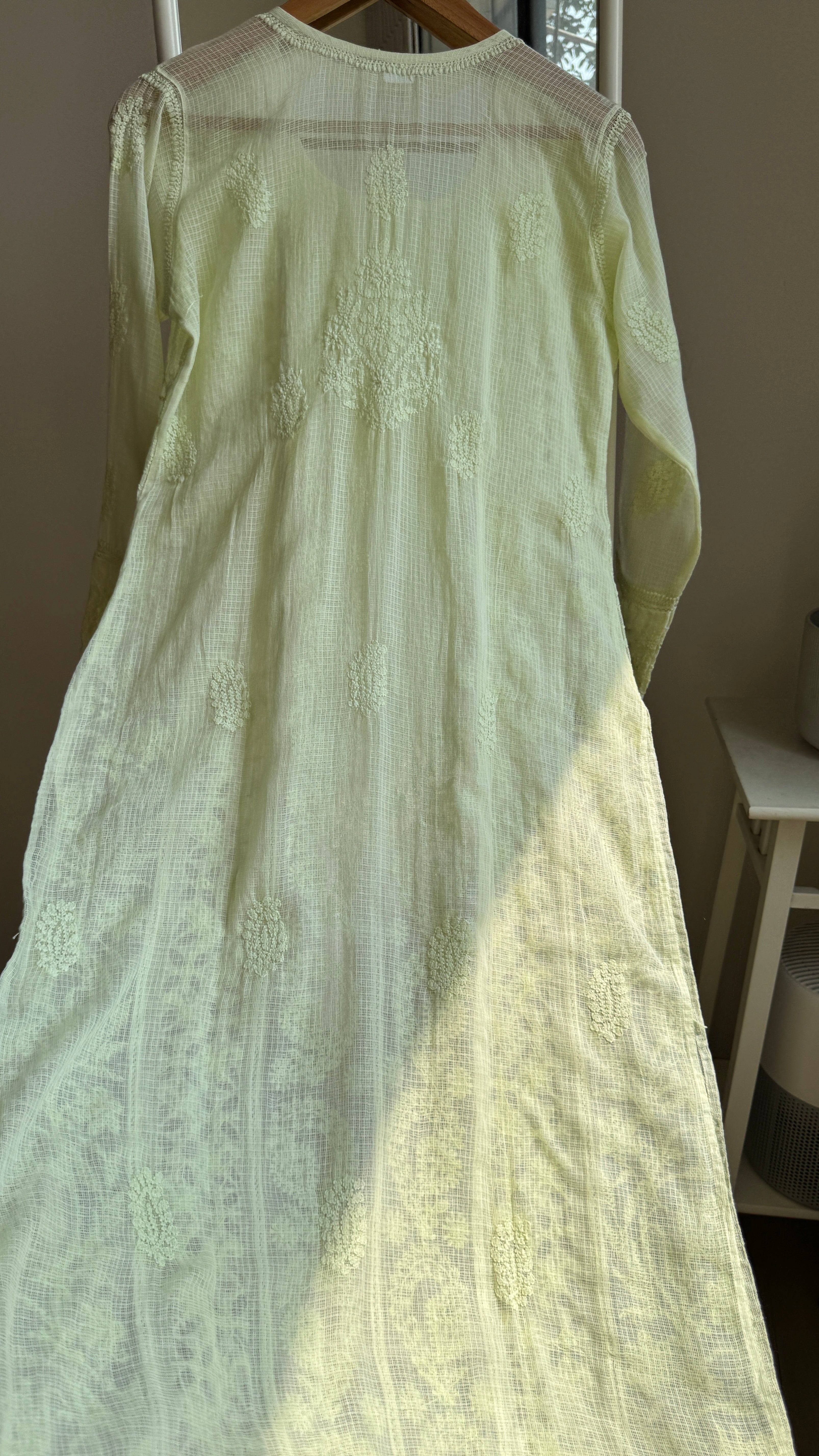 Kota Soft Cotton Chikankari Kurti - Apple Green - CHAND Collection