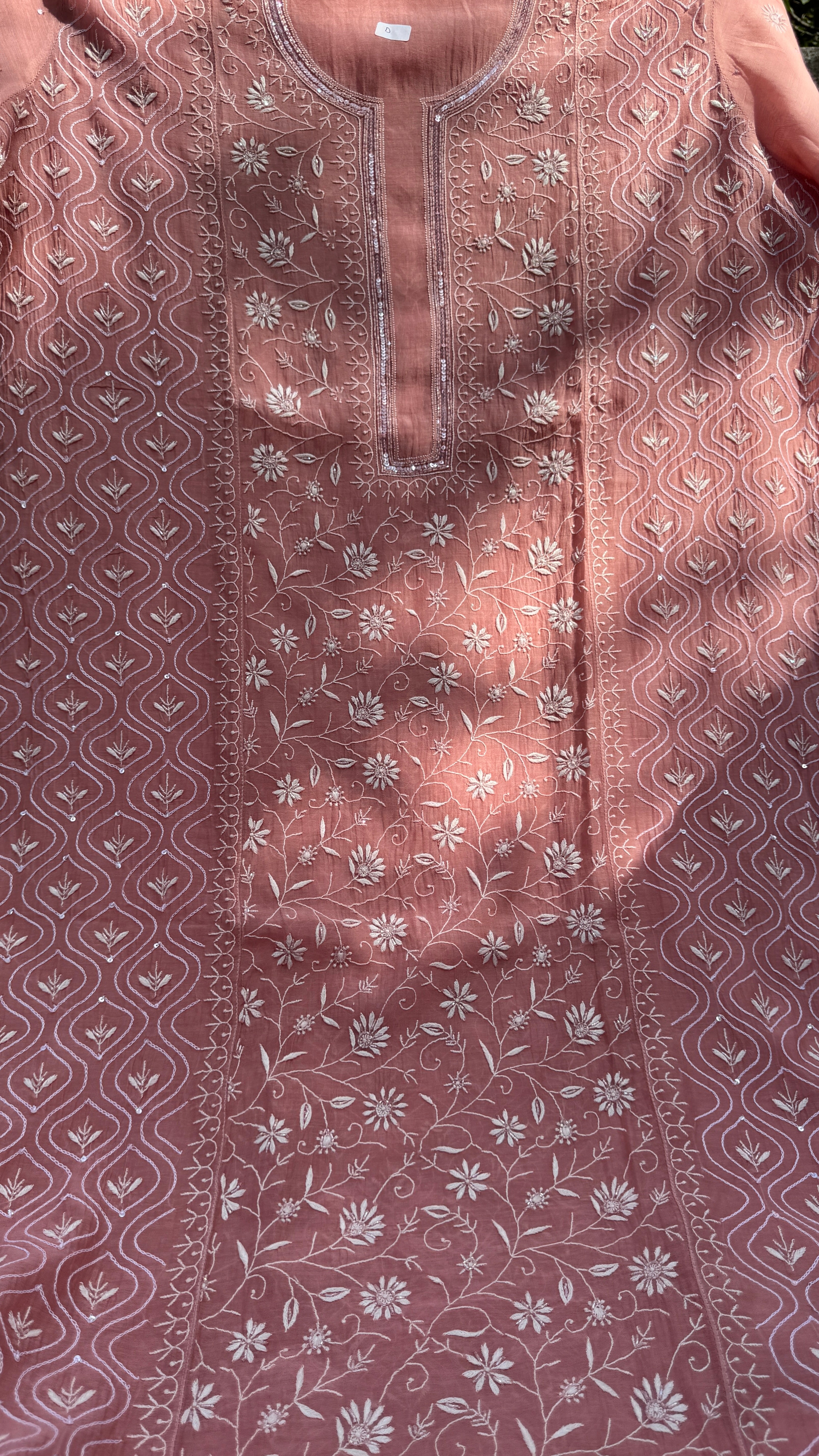 Mul Chanderi Chikankari - Unstitched Set - Rosewood Pink