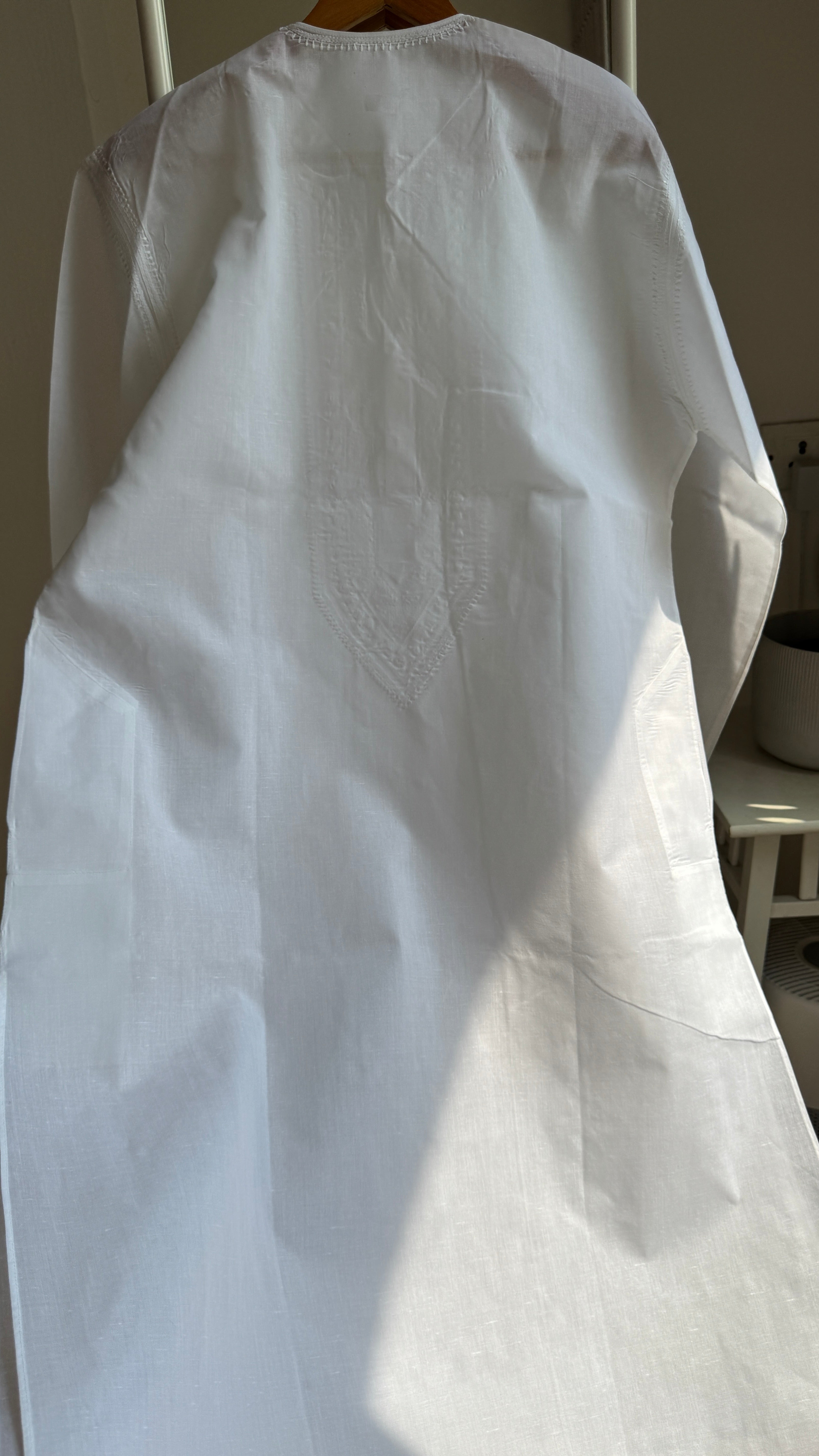 Cotton Chikankari Kurta - White - Men's Collection