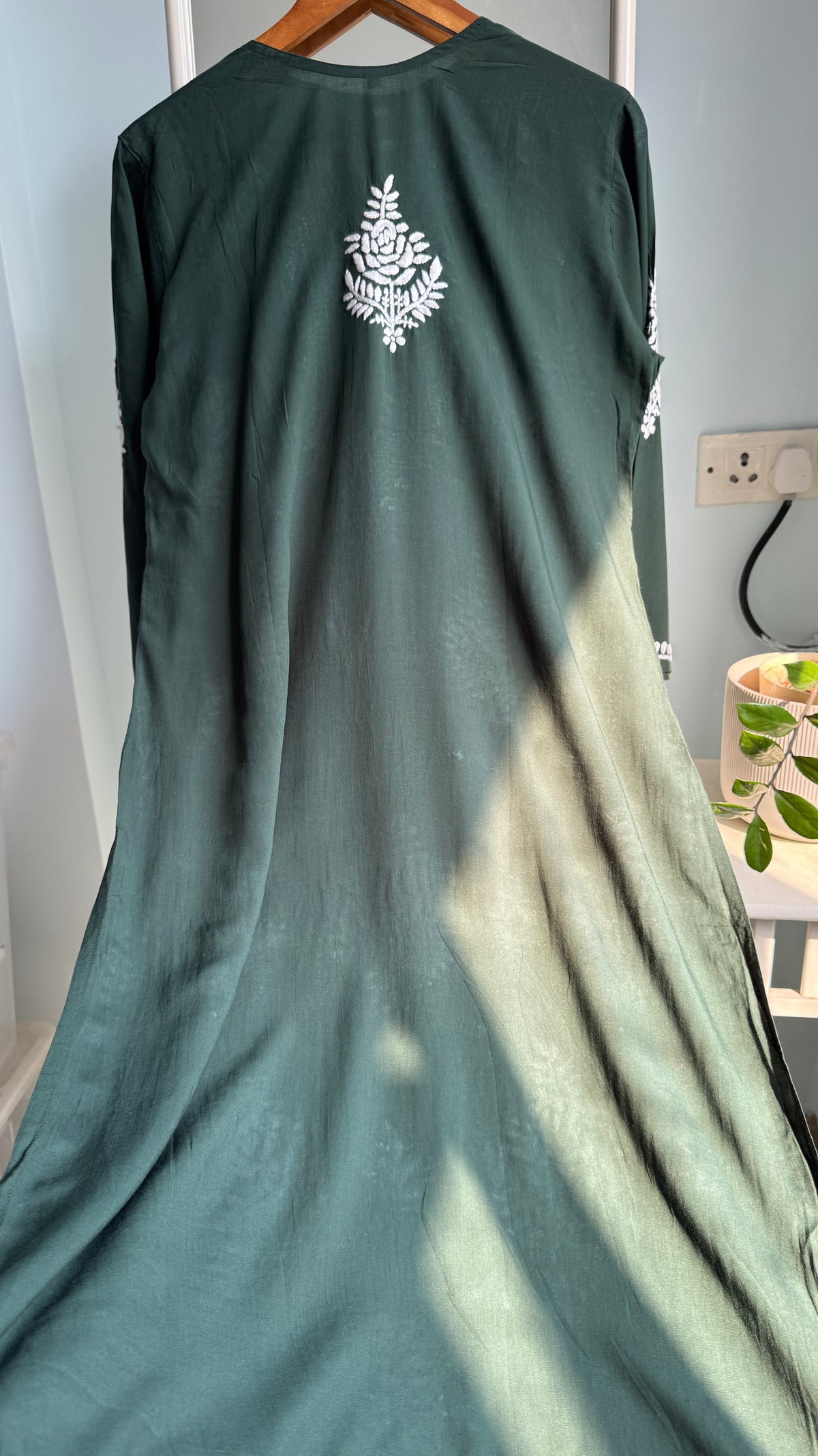 Modal Cotton Chikankari straight Palazzo Set - Green
