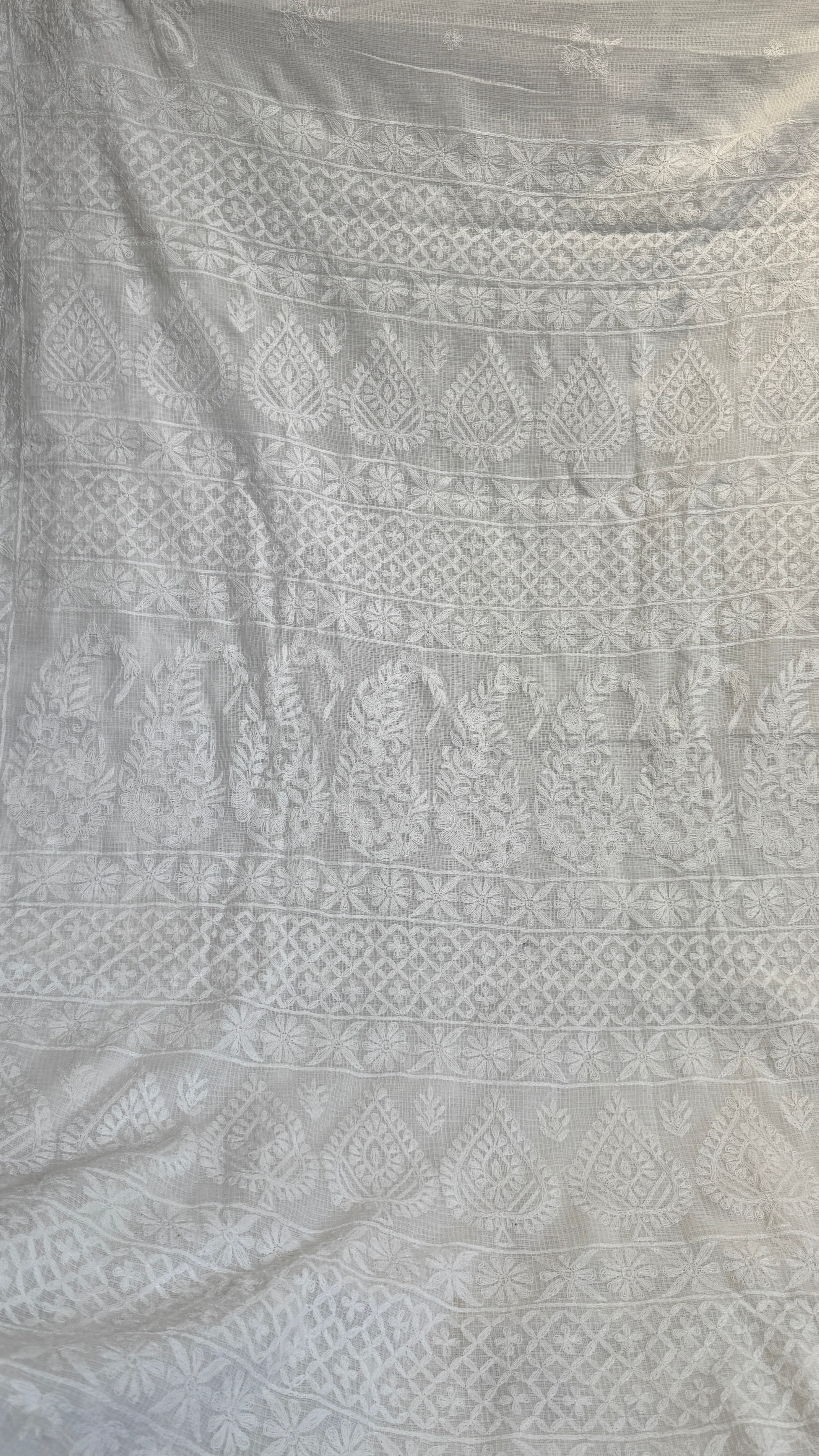Kota Chikankari saree in White