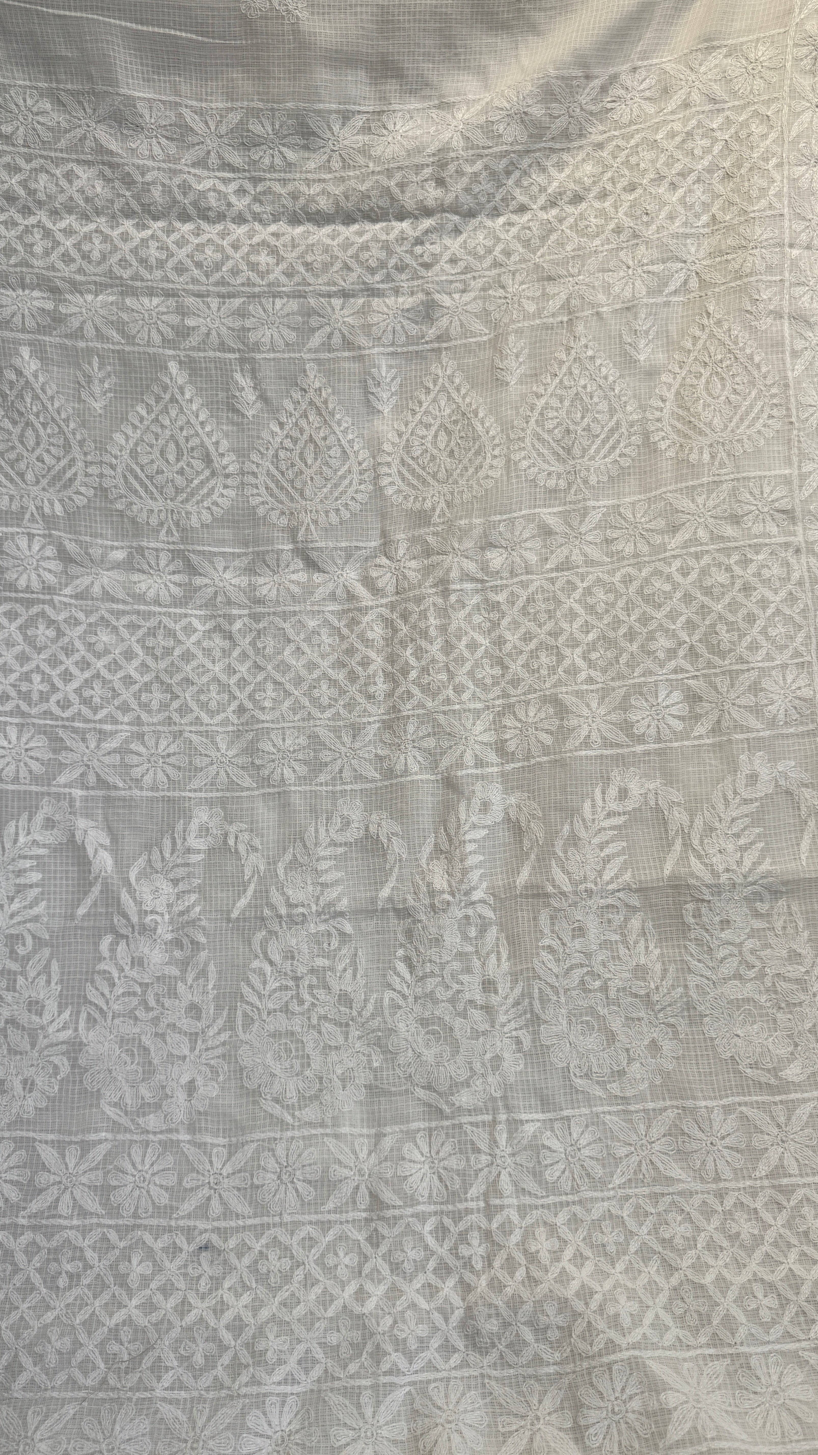 Kota Chikankari saree in White