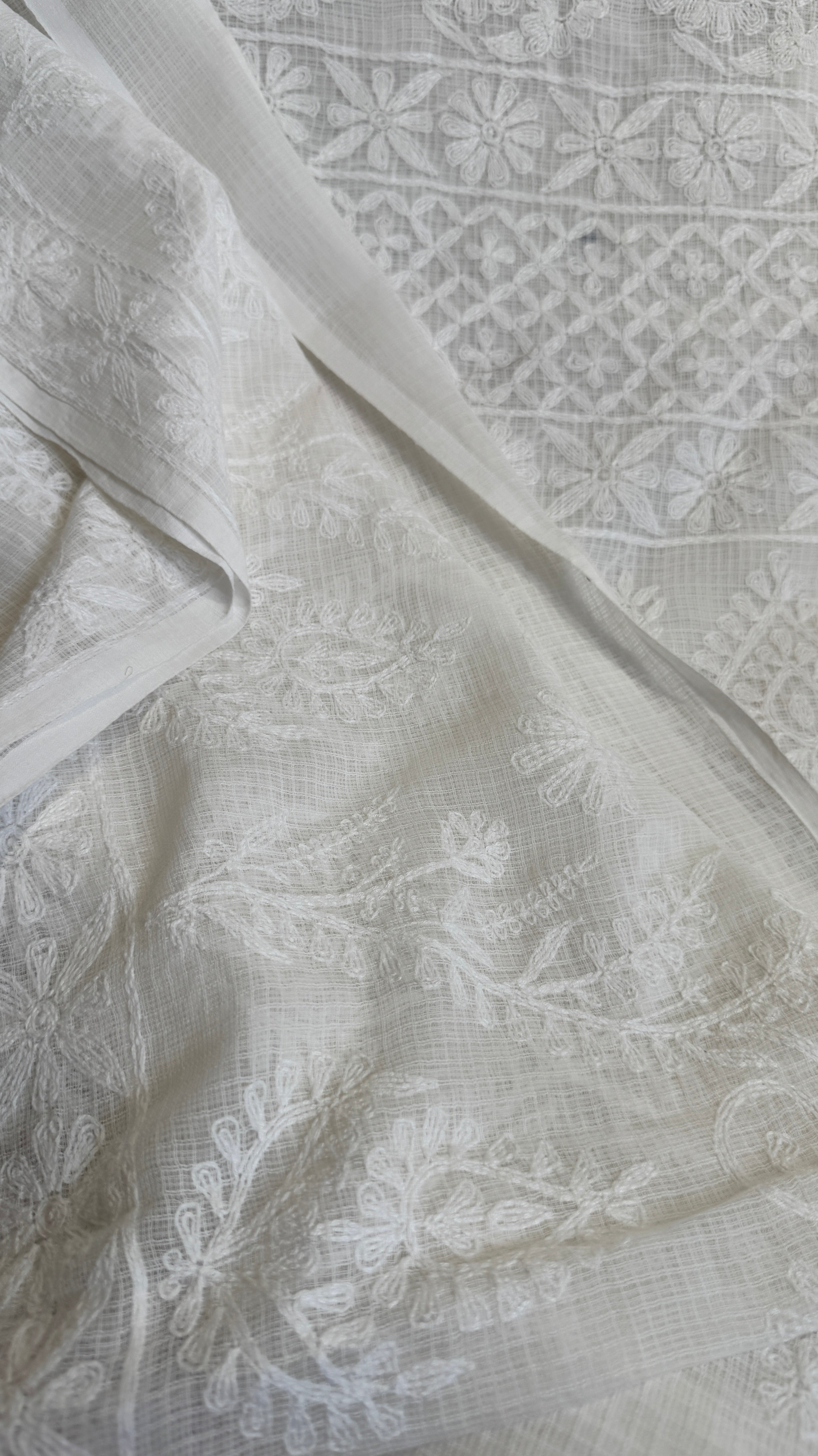 Kota Chikankari saree in White