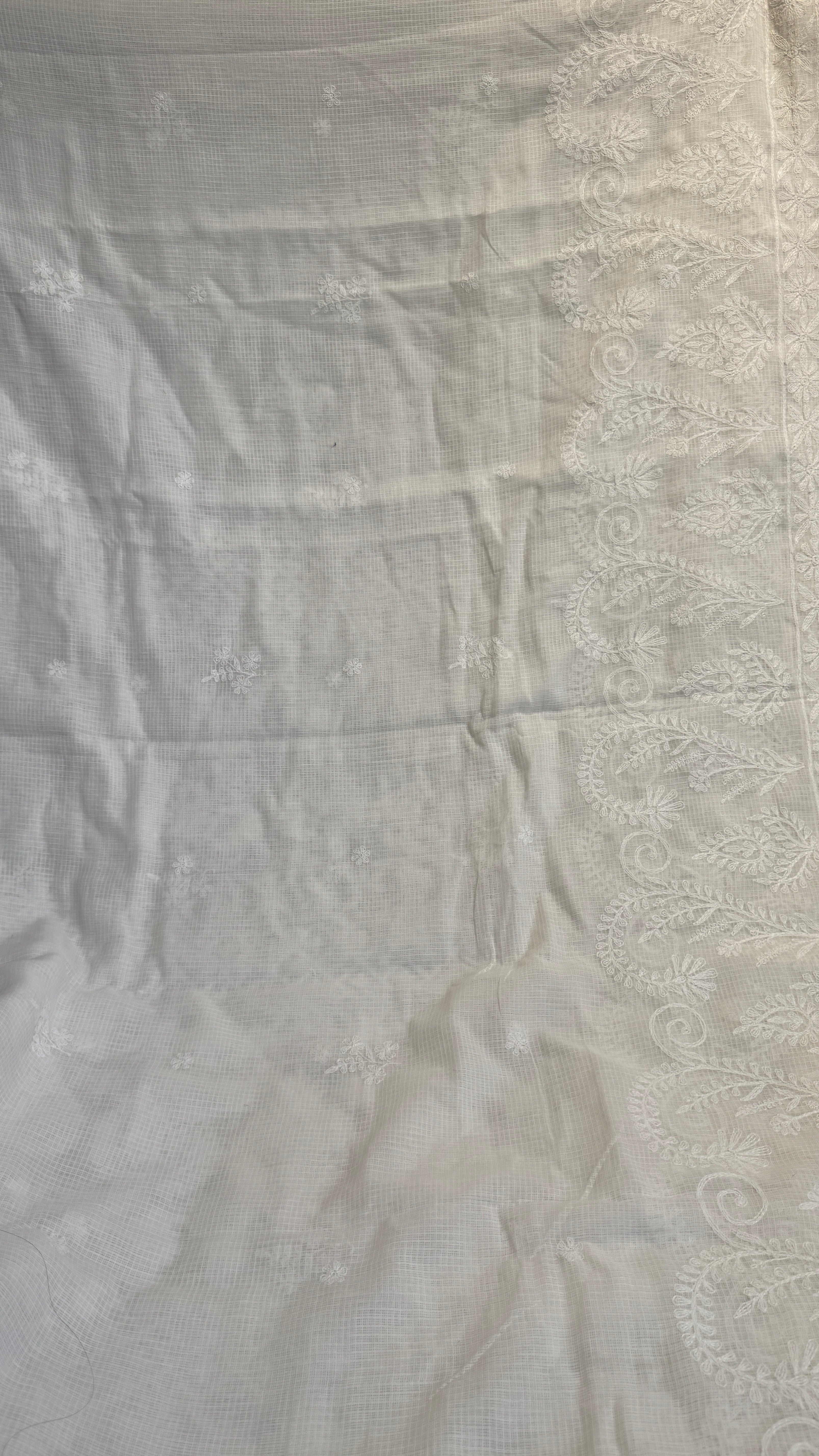 Kota Chikankari saree in White