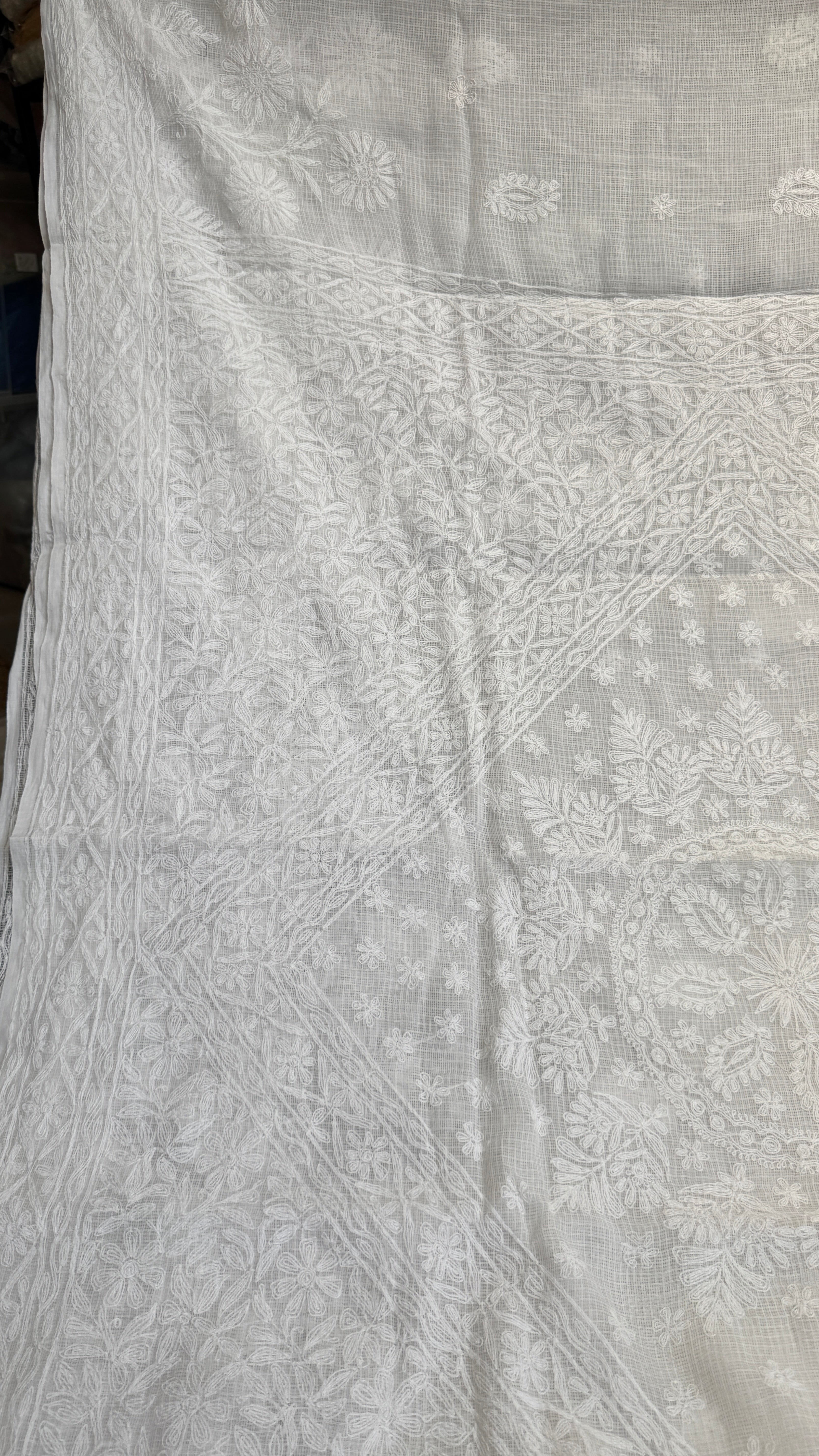 Kota Chikankari saree in White