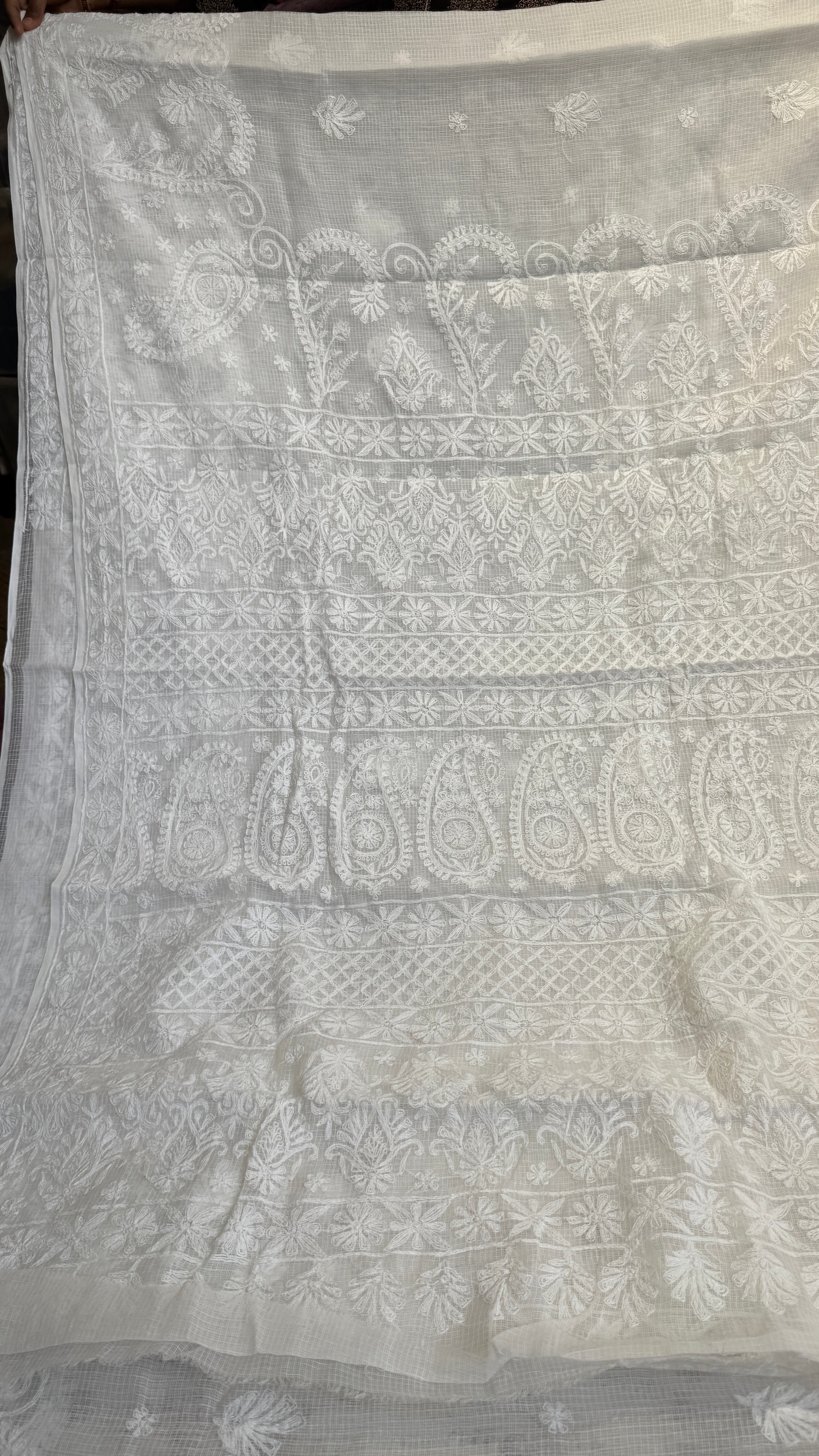 Kota Chikankari saree in White