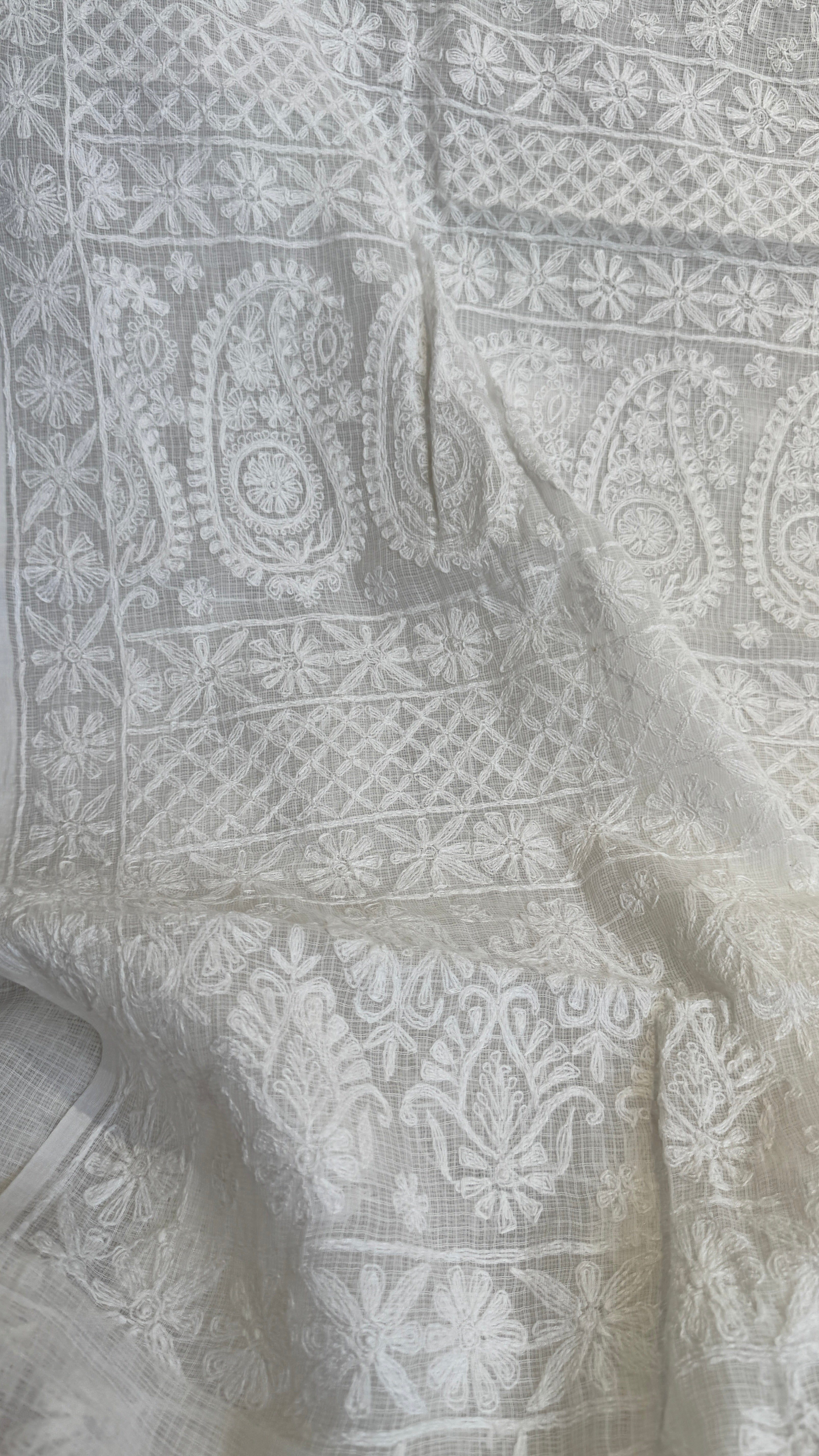 Kota Chikankari saree in White
