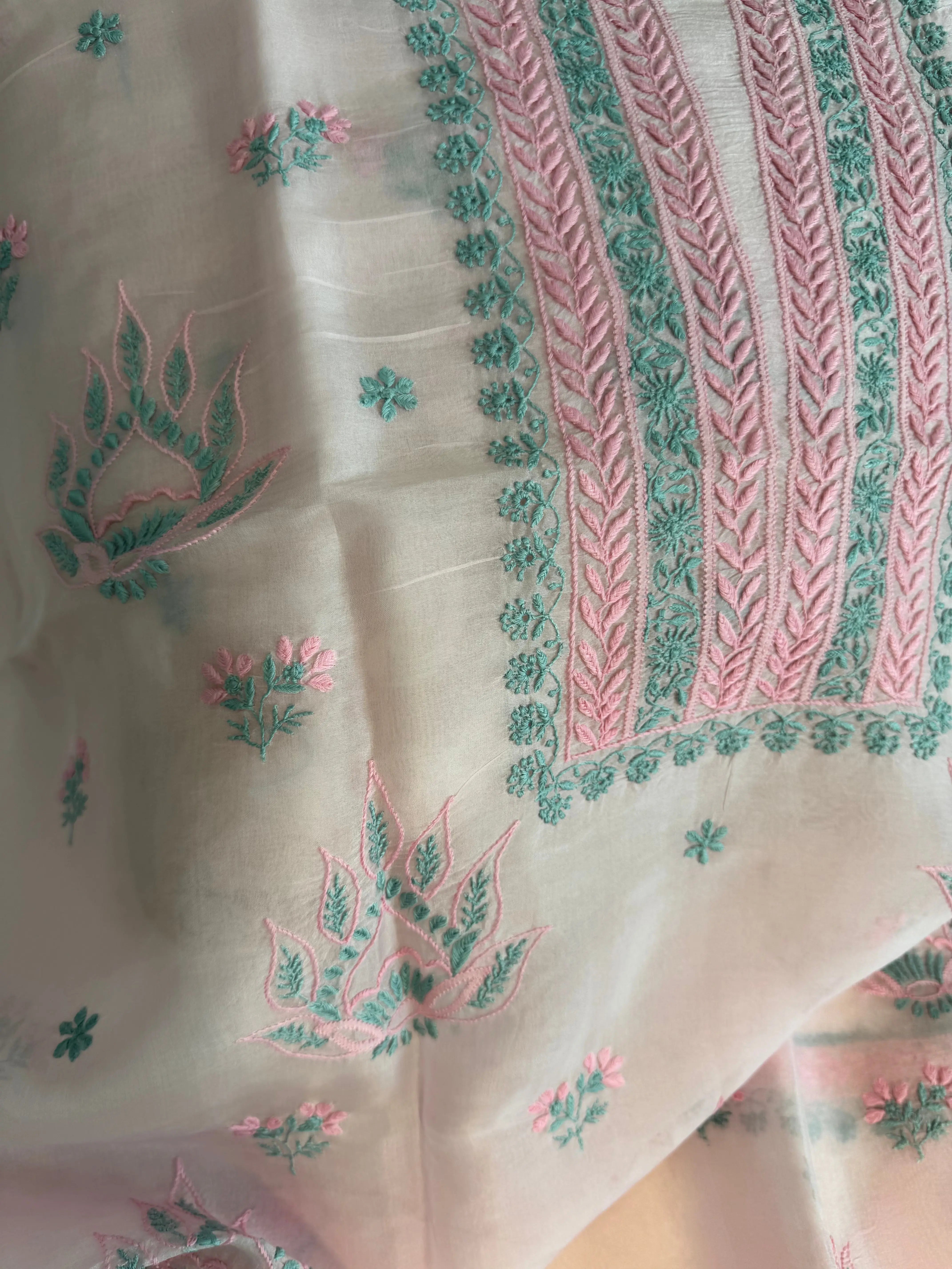 Organza Length with Dupatta - Pink ARIAA CHIKANKARI