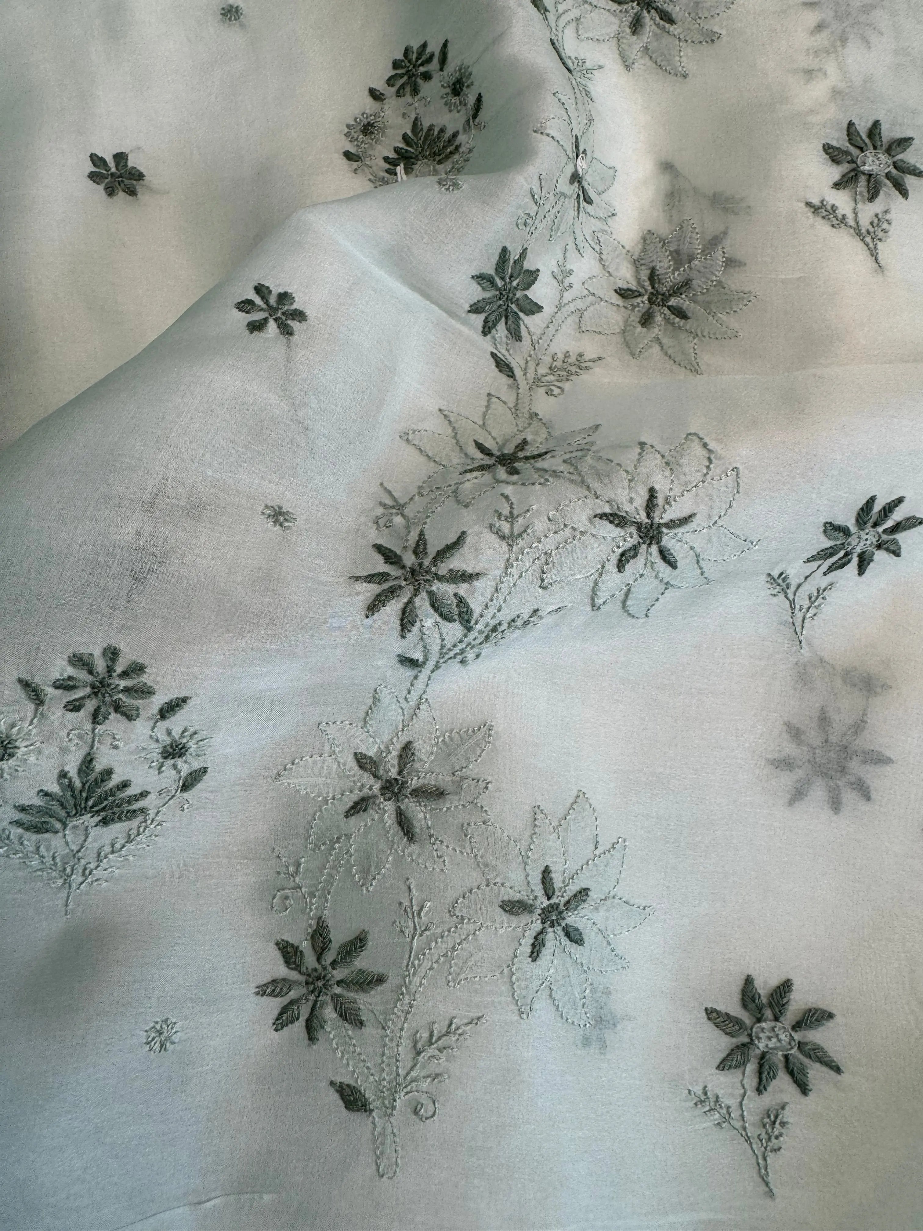 Organza Length with Dupatta - Green ARIAA CHIKANKARI