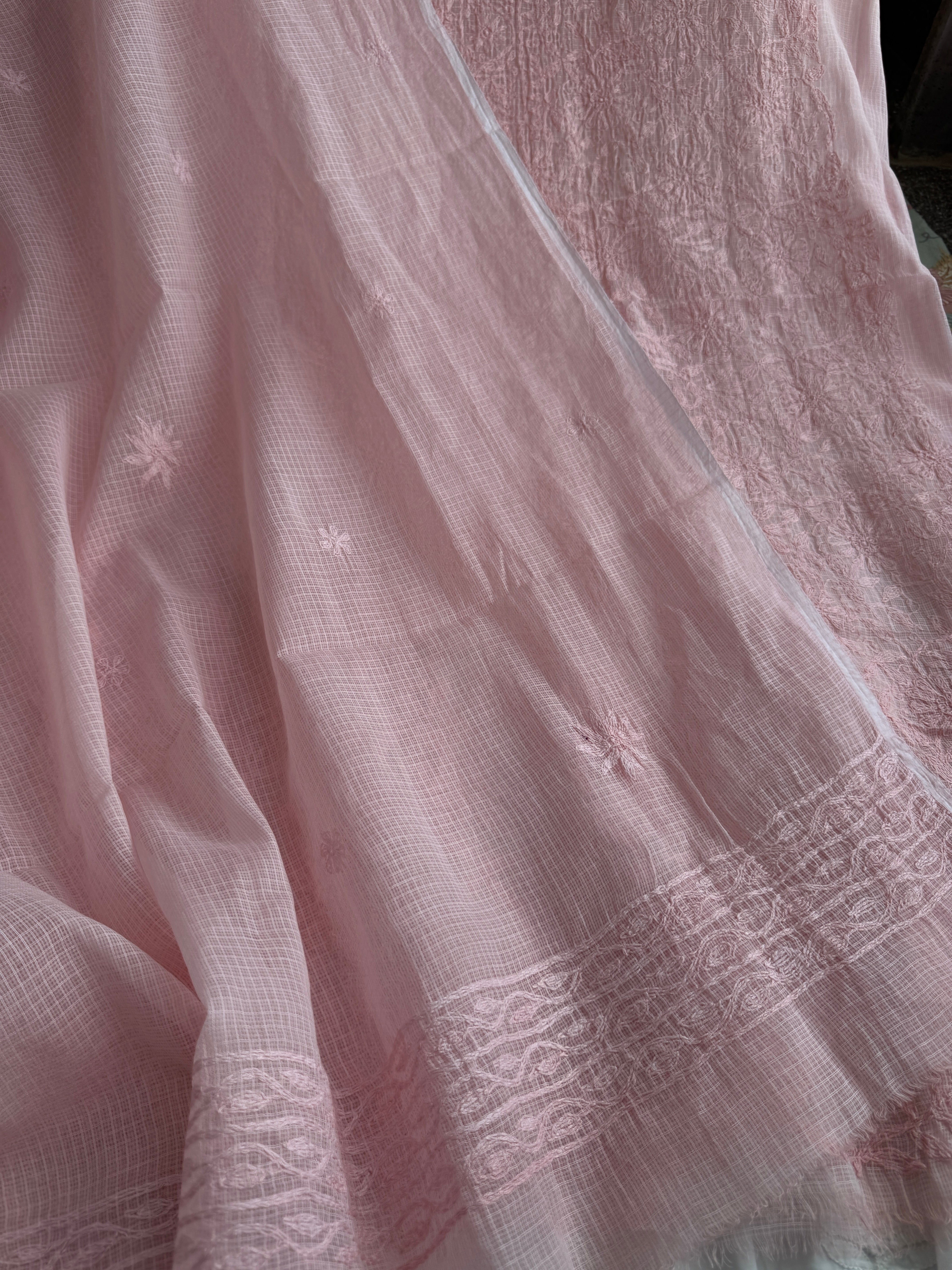 Kota Length with Dupatta in Tepchi work - Pink ARIAA CHIKANKARI