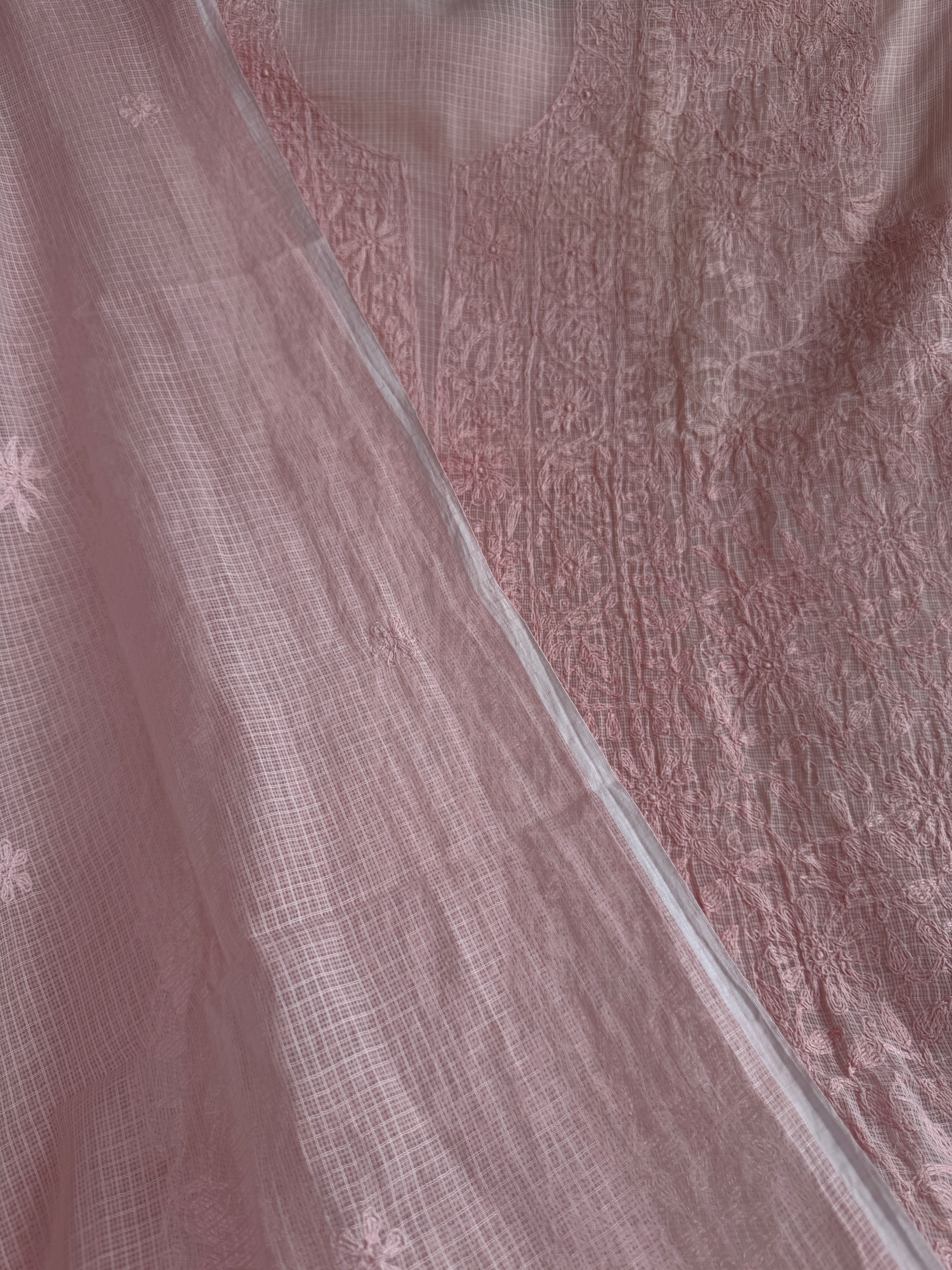 Kota Length with Dupatta in Tepchi work - Pink ARIAA CHIKANKARI