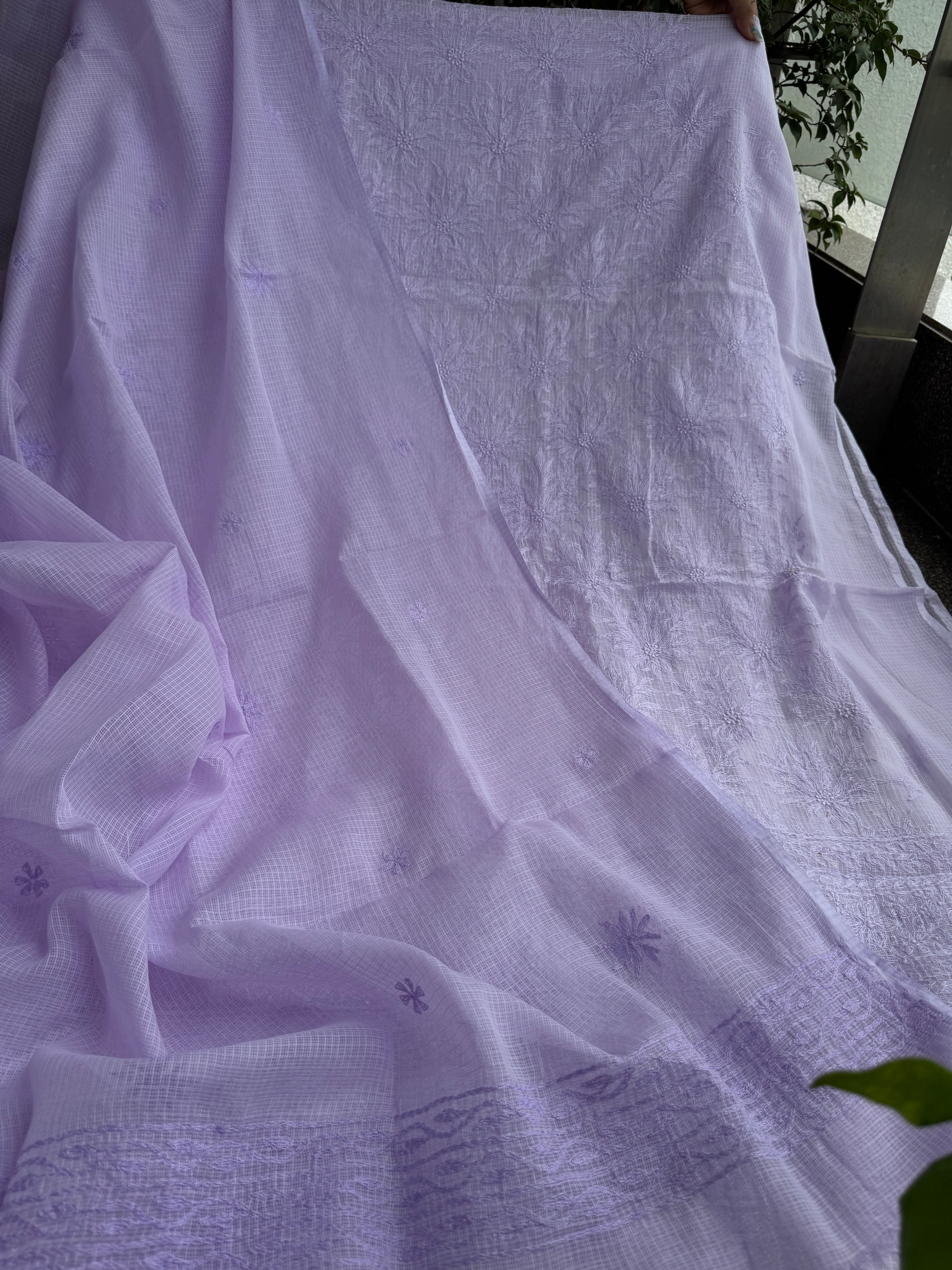 Kota Length with Dupatta in Tepchi work - Lilac ARIAA CHIKANKARI