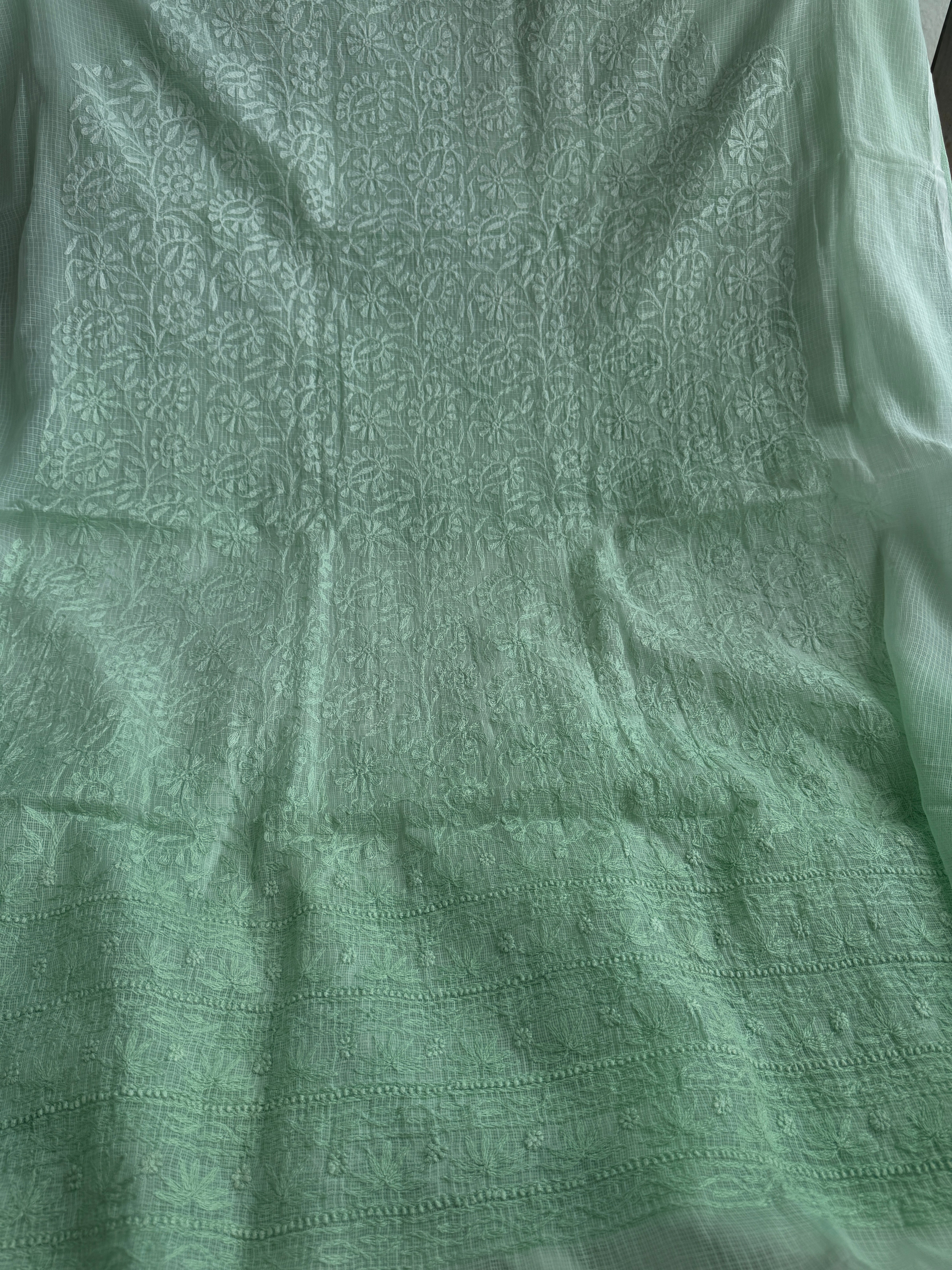Kota Length with Dupatta in Tepchi work - Green Ombre ARIAA CHIKANKARI
