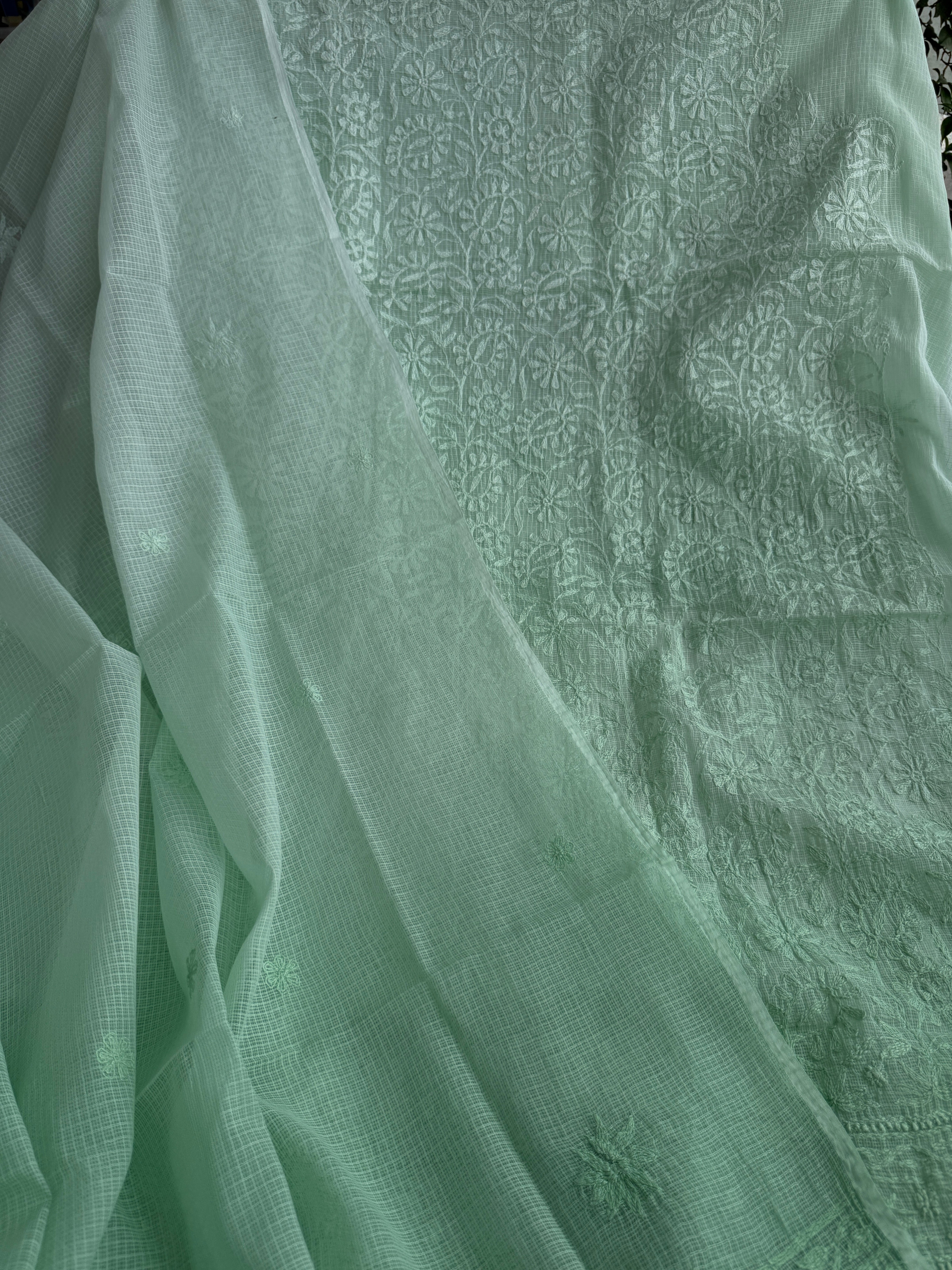 Kota Length with Dupatta in Tepchi work - Green Ombre ARIAA CHIKANKARI