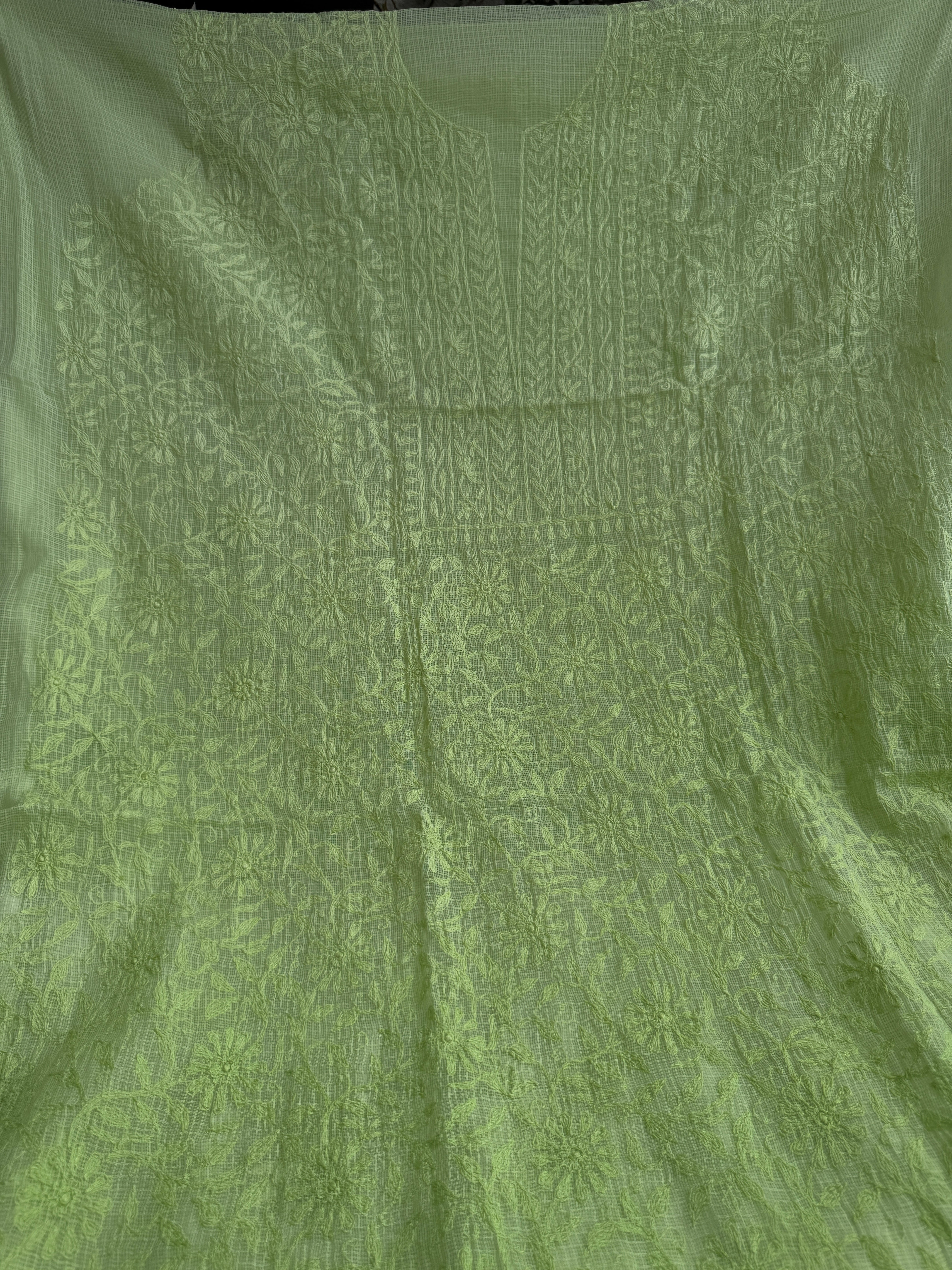 Kota Length with Dupatta in Tepchi work - Green Ombre ARIAA CHIKANKARI