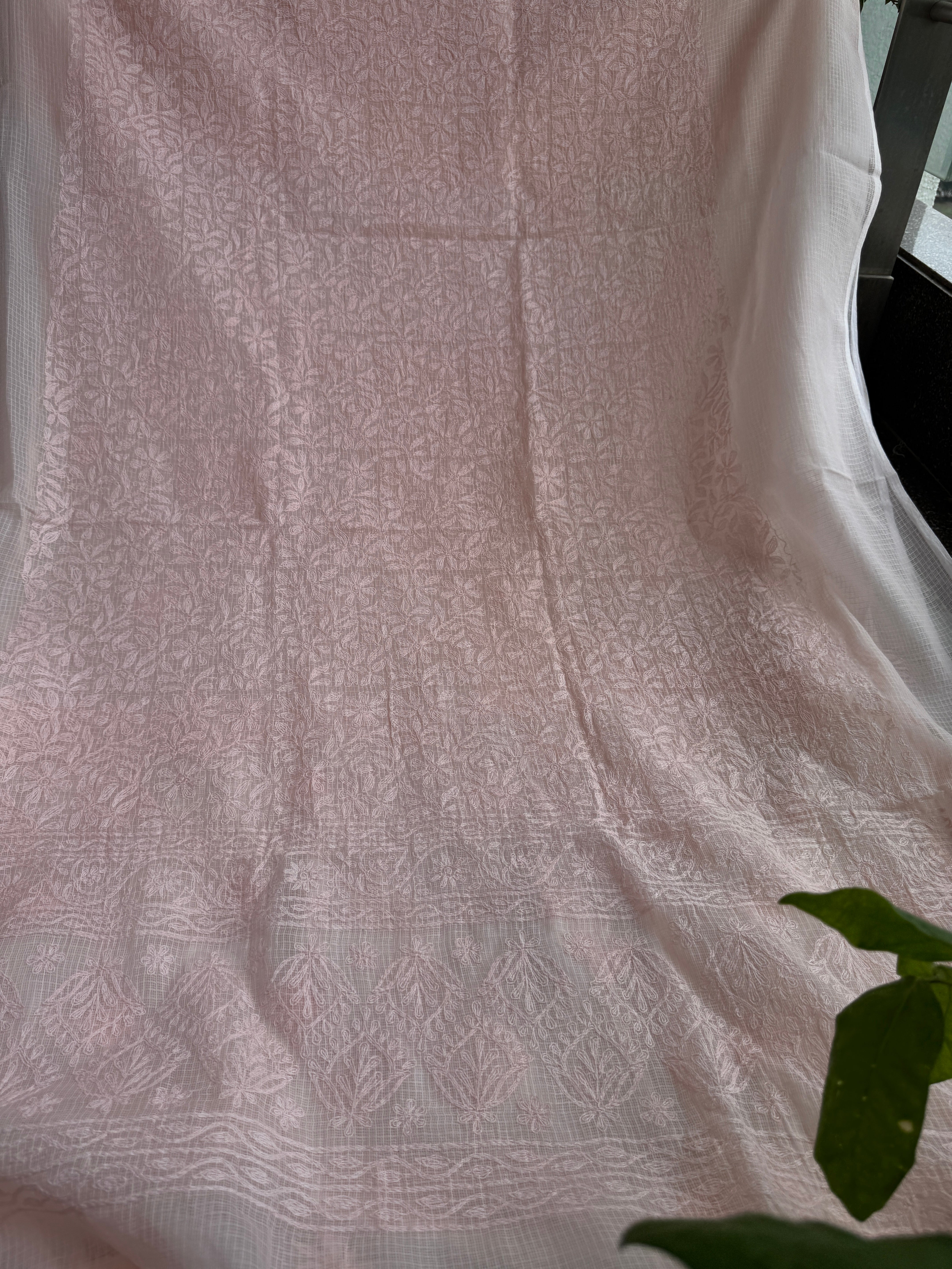 Kota Length with Dupatta in Tepchi work - Pale Pink ARIAA CHIKANKARI