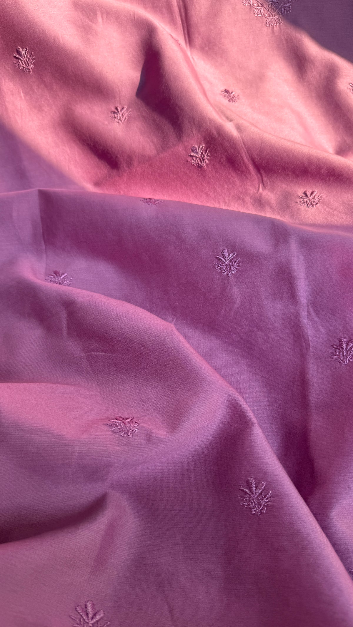 Chanderi Chikankari Kurta Length - Mens- Mauve