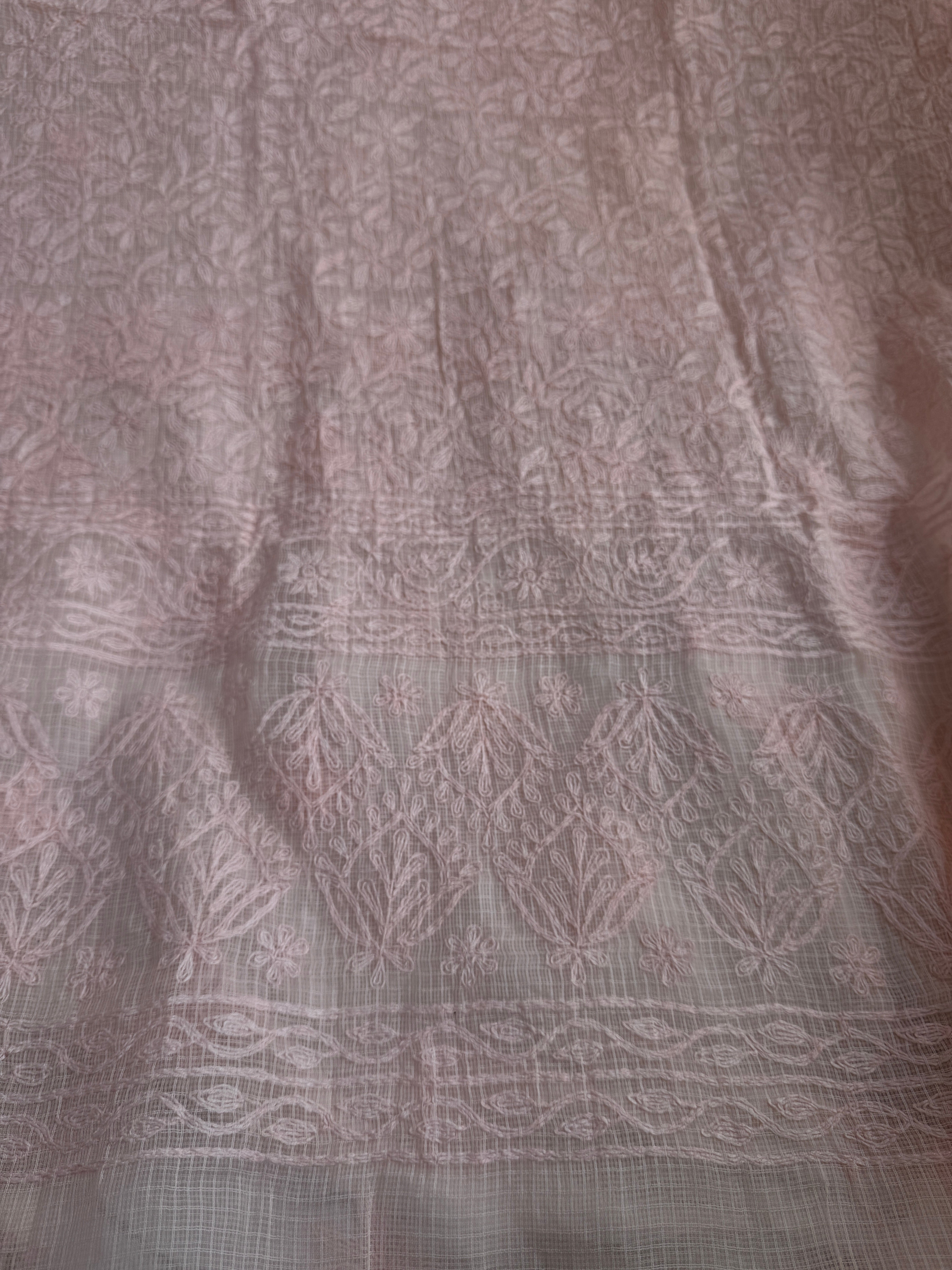 Kota Length with Dupatta in Tepchi work - Pale Pink ARIAA CHIKANKARI