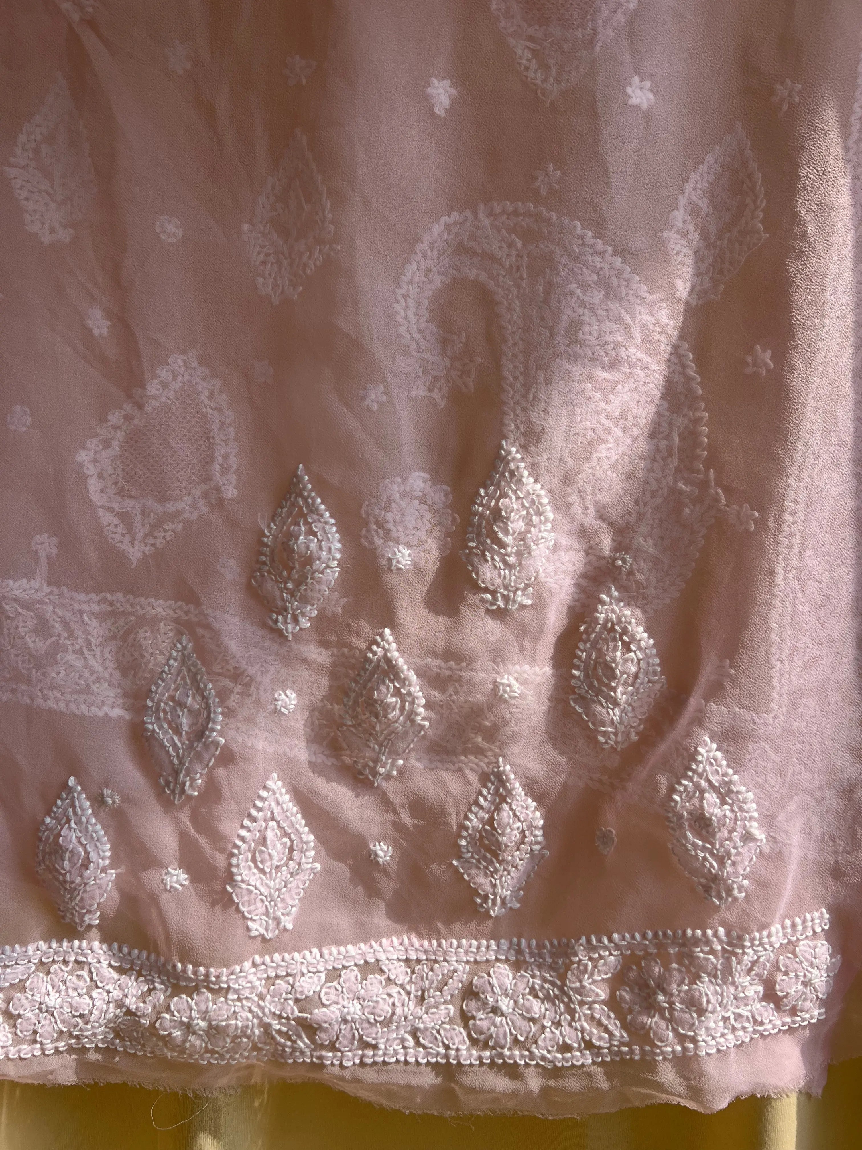 Georgette Chikankari saree in Pink ARIAA CHIKANKARI